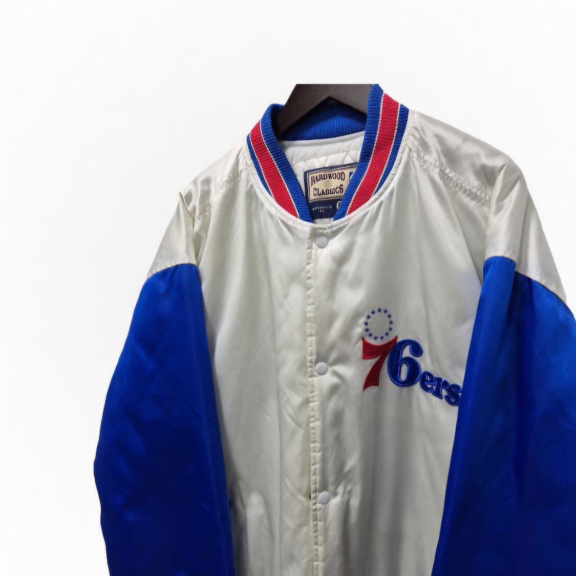 NBA 필라델피아 세븐티식서스 하드우드 클래식 사틴 바시티 자켓 L 상품이미지8