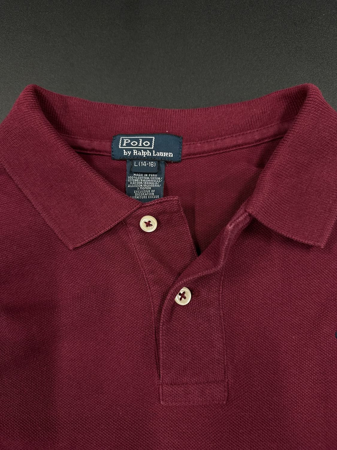 폴로 랄프로렌 빅포니 긴팔 카라 티셔츠 버건디 상품이미지5