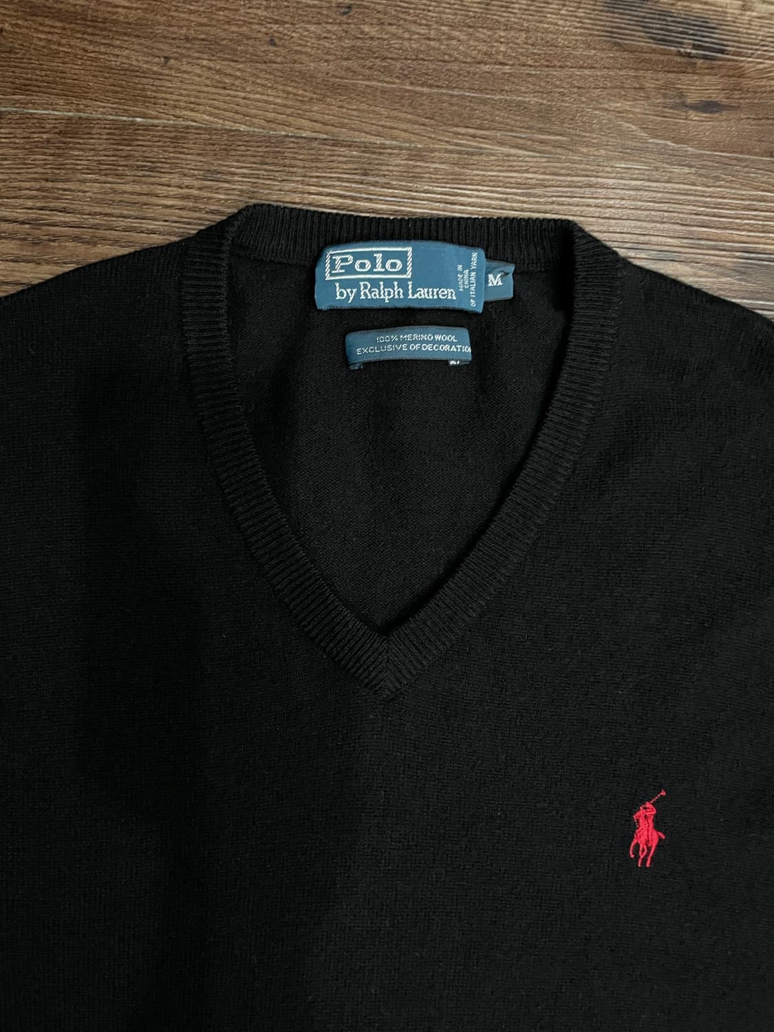 폴로 블랙 메리노울 니트 스웨터 상품이미지2