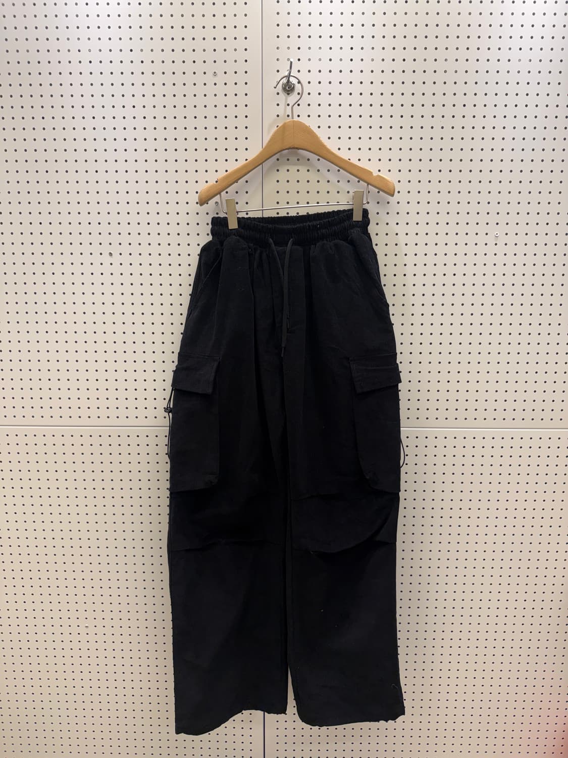 스트링 카고 팬츠 블랙 U544 상품이미지2