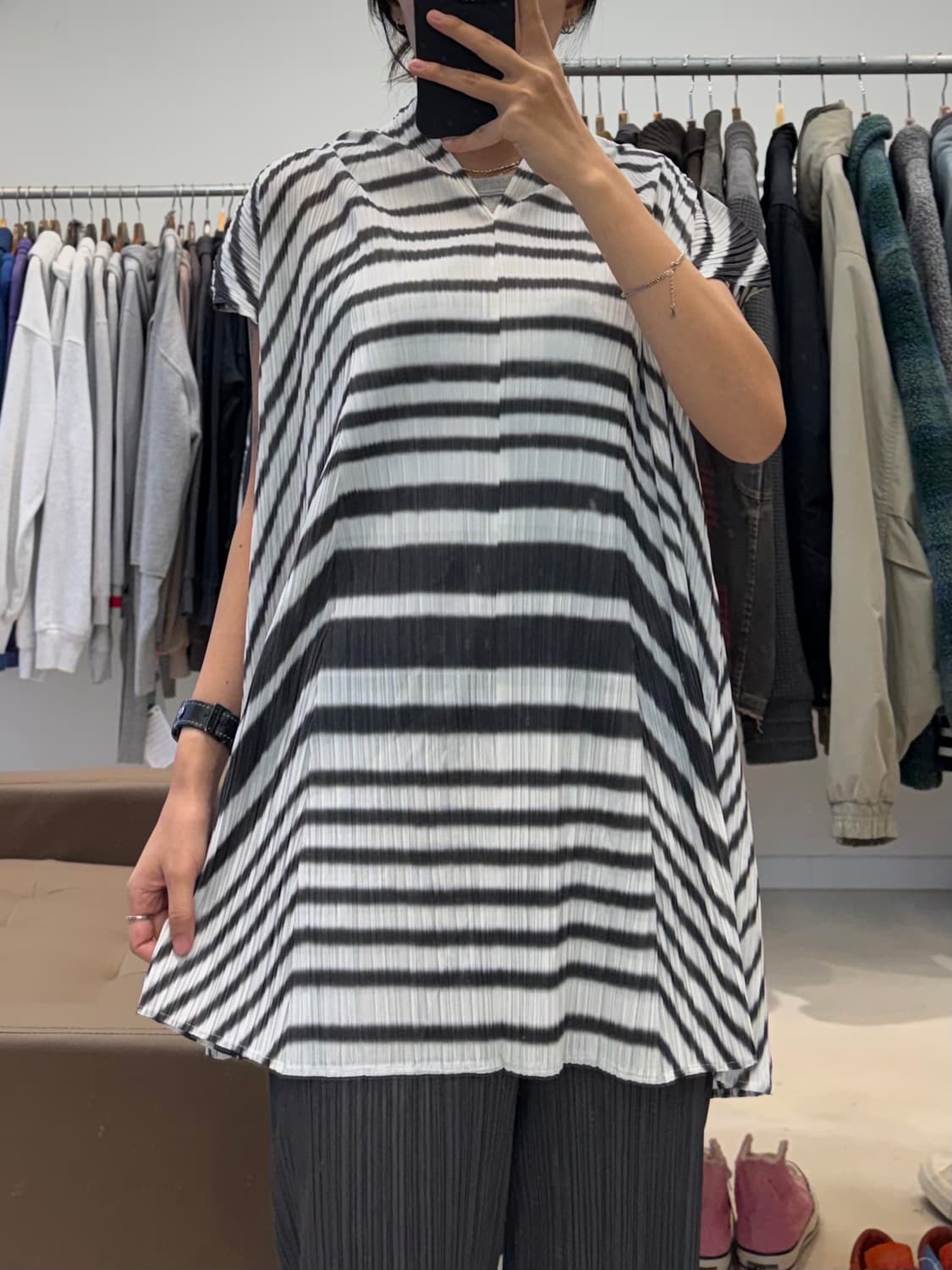 플리츠 플리즈 그래픽 원피스 상품이미지5