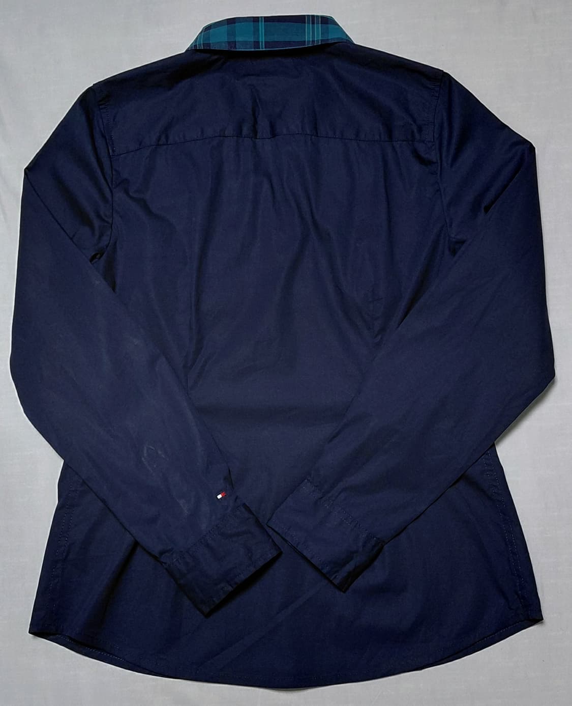 [S] 타미 힐피거 여성 타탄체크 배색 스트레치 셔츠 (네이비) 상품이미지7