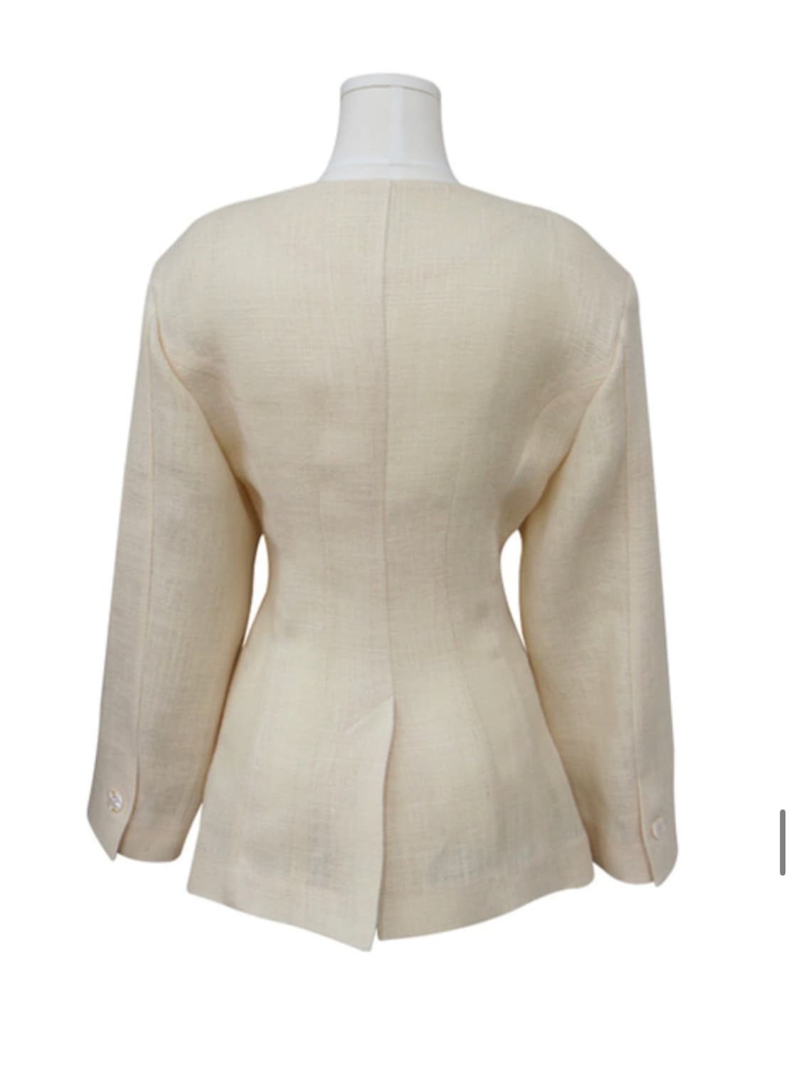 프레클(freckle) 빈티지 무드 리넨 노카라 자켓 (아이보리) 상품이미지5