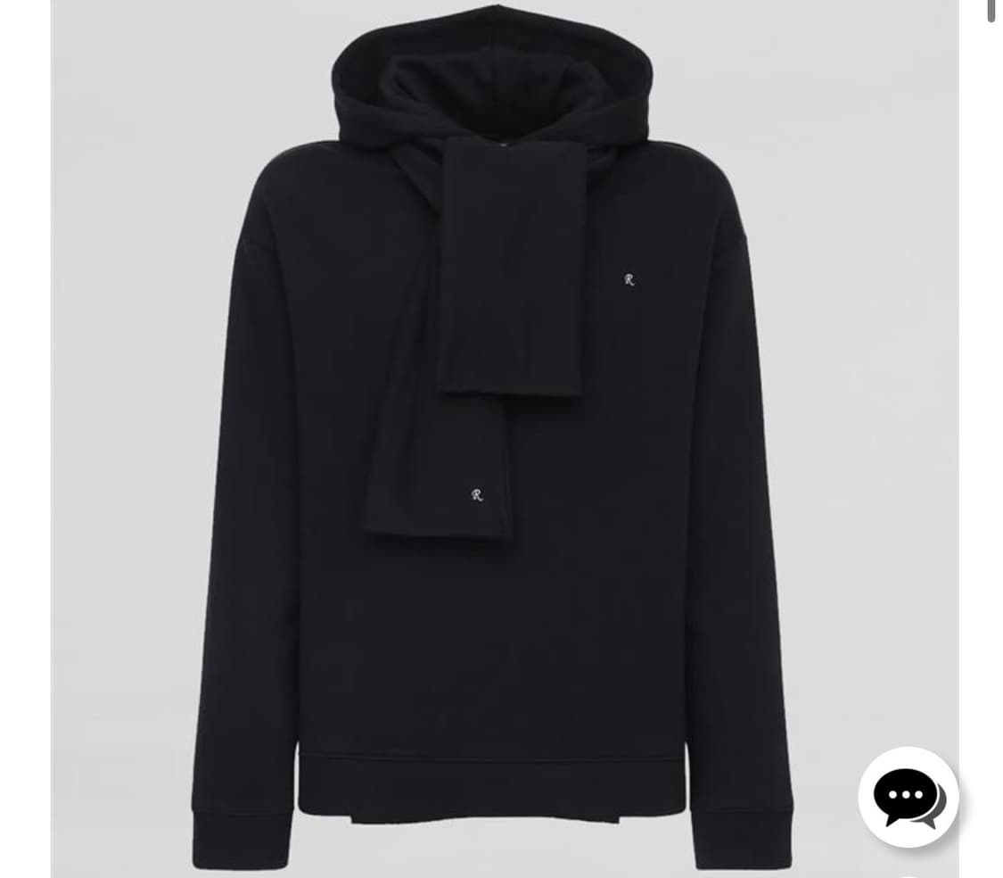 라프시몬스 20fw 자수로고 스카프후드티 상품이미지3