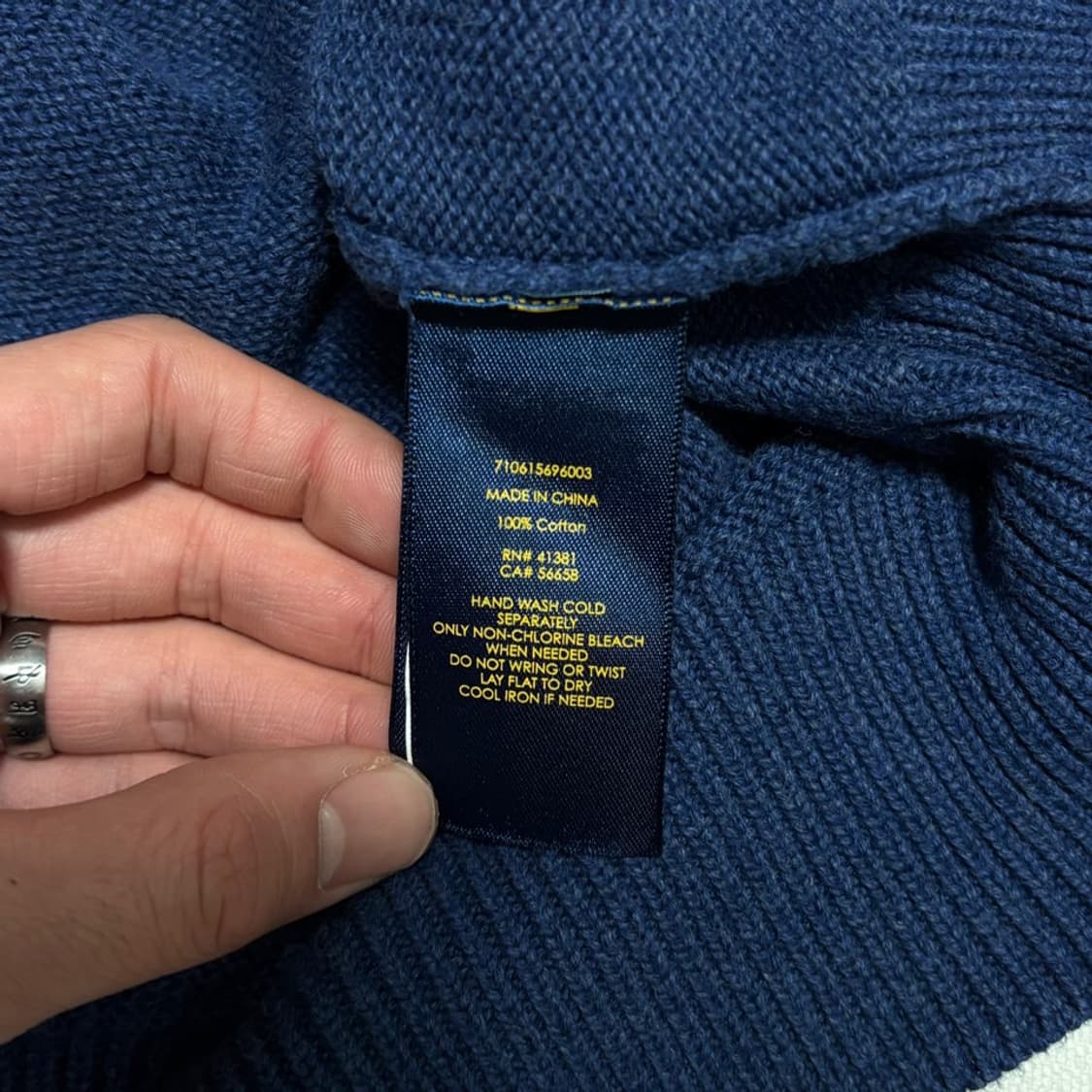 S 폴로랄프로렌 코튼 블루 반집업 니트 상품이미지5