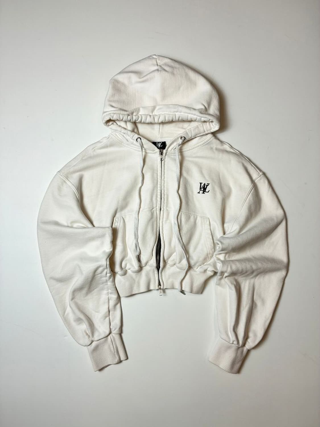 우알롱 시그니처 턱 슬리브 크롭 후드 집업 PN8727 상품이미지1