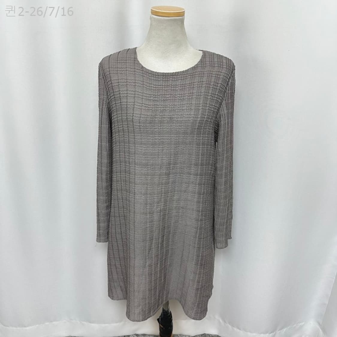 플리츠미 여자 스판짱 주름 롱티셔츠 원피스 FREE 
 상품이미지1