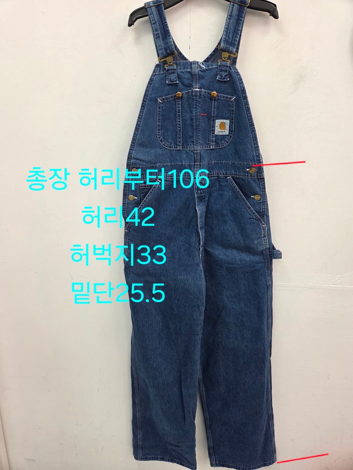 30 00S 칼하트 오리지널 워크웨어 오버롤 데님 멜빵바지 팬츠더블니 상품이미지1