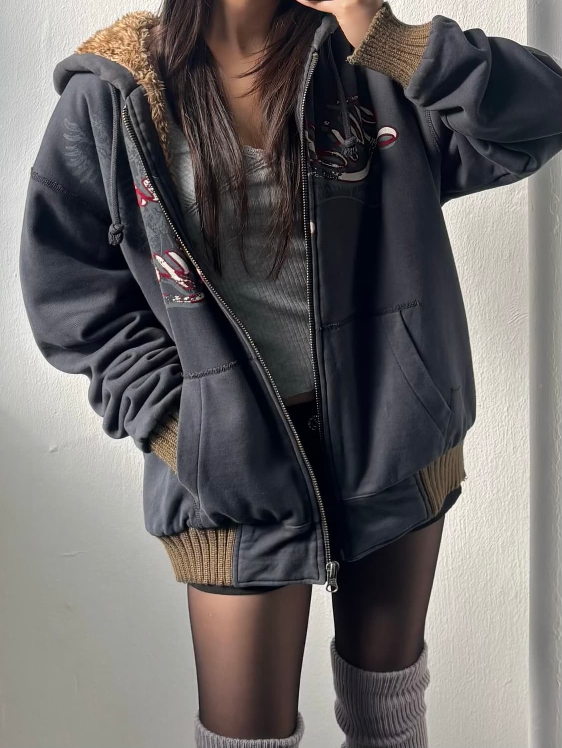 TBJ Jeans Fur Hood Zip-Up 상품이미지5