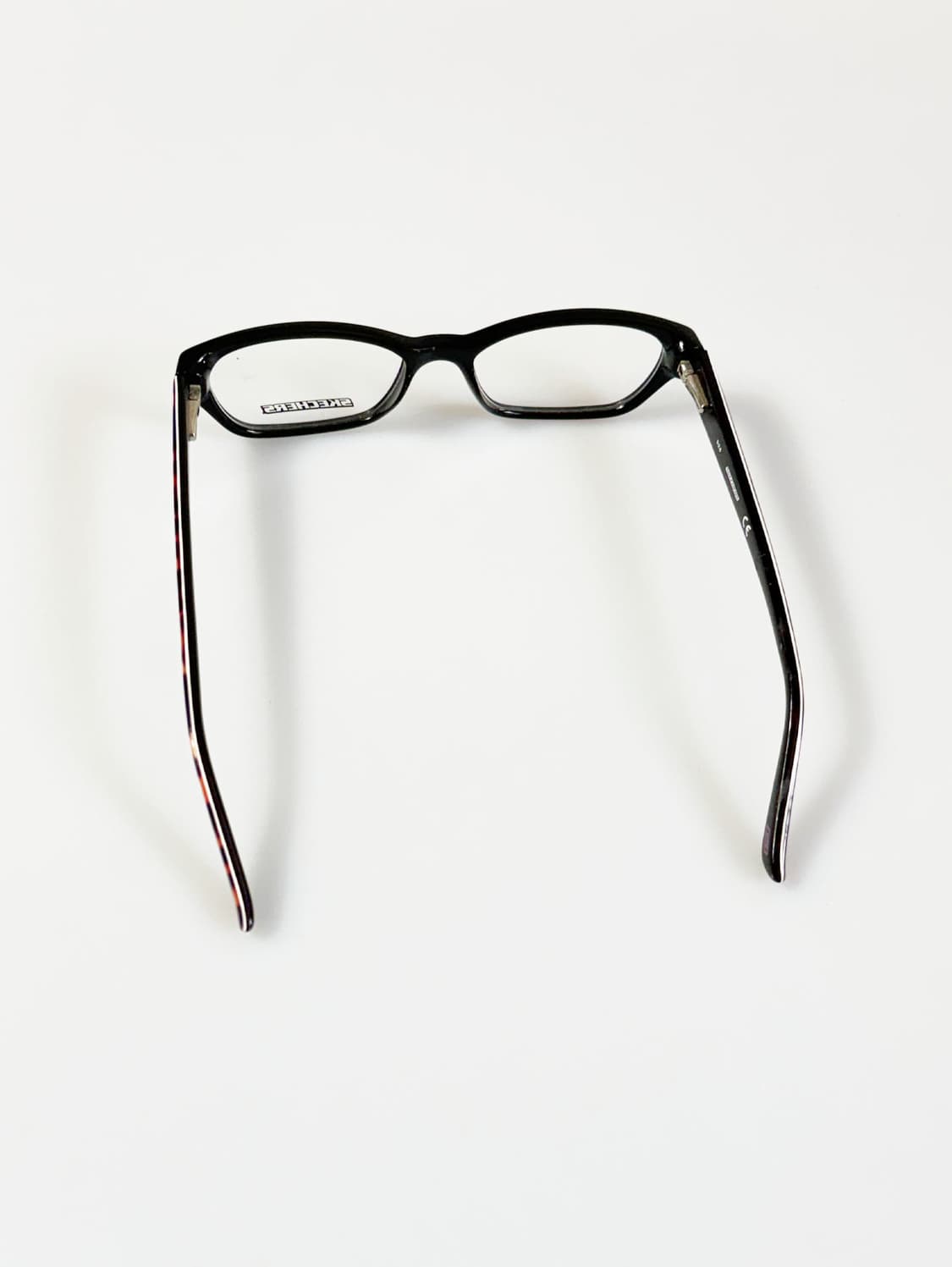 SKECHERS 블랙 스퀘어 뿔테 프레임 빈티지 안경 상품이미지5