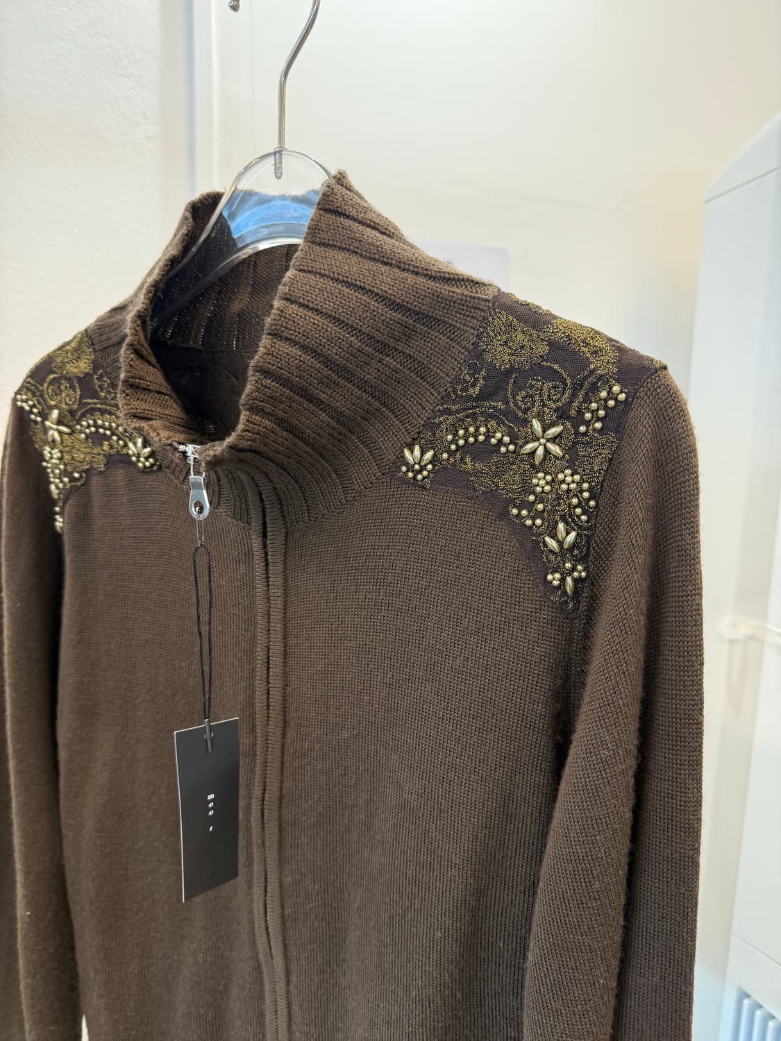 Beads knit zip up  상품이미지2