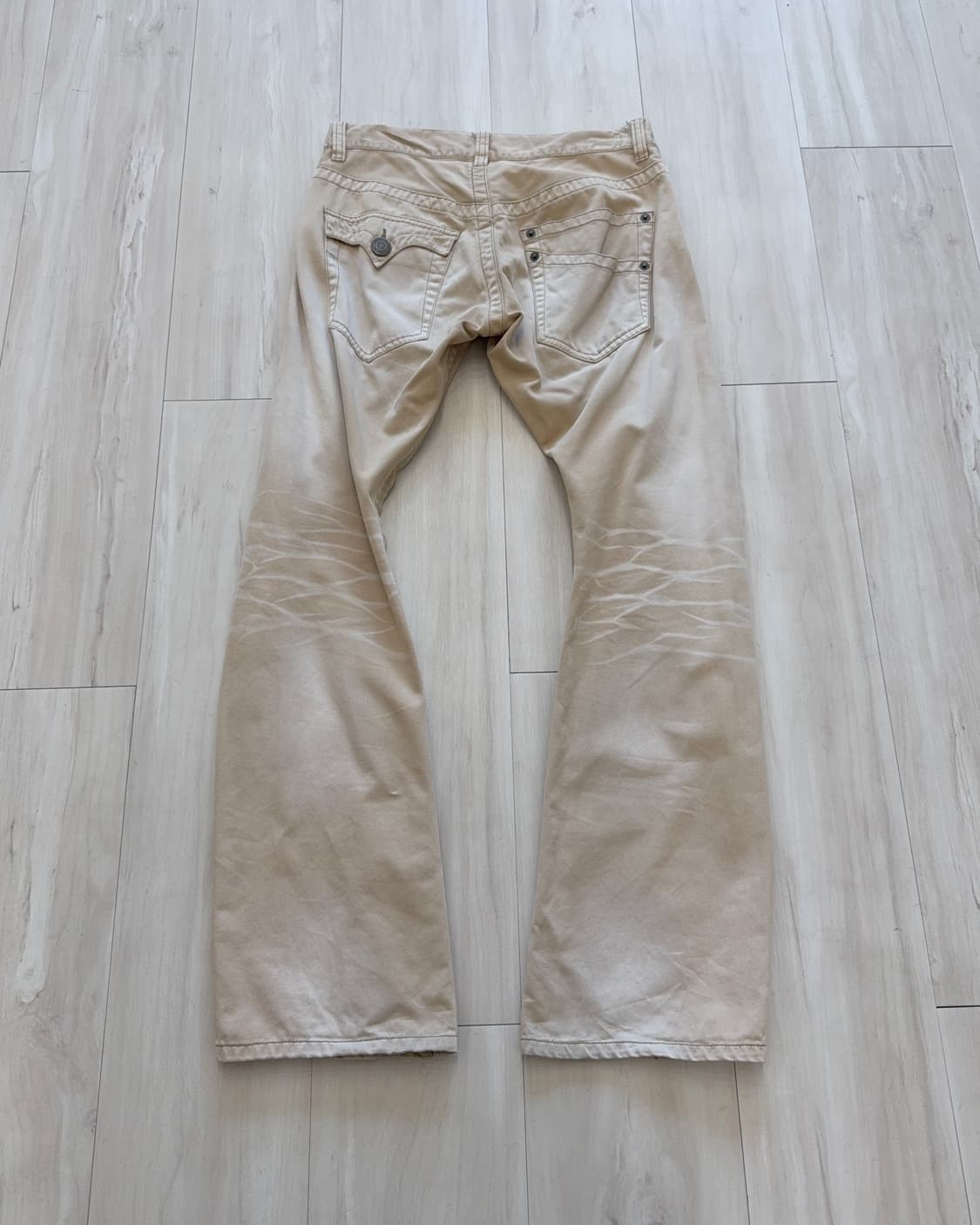 y2k Light beige washed denim pants  상품이미지3