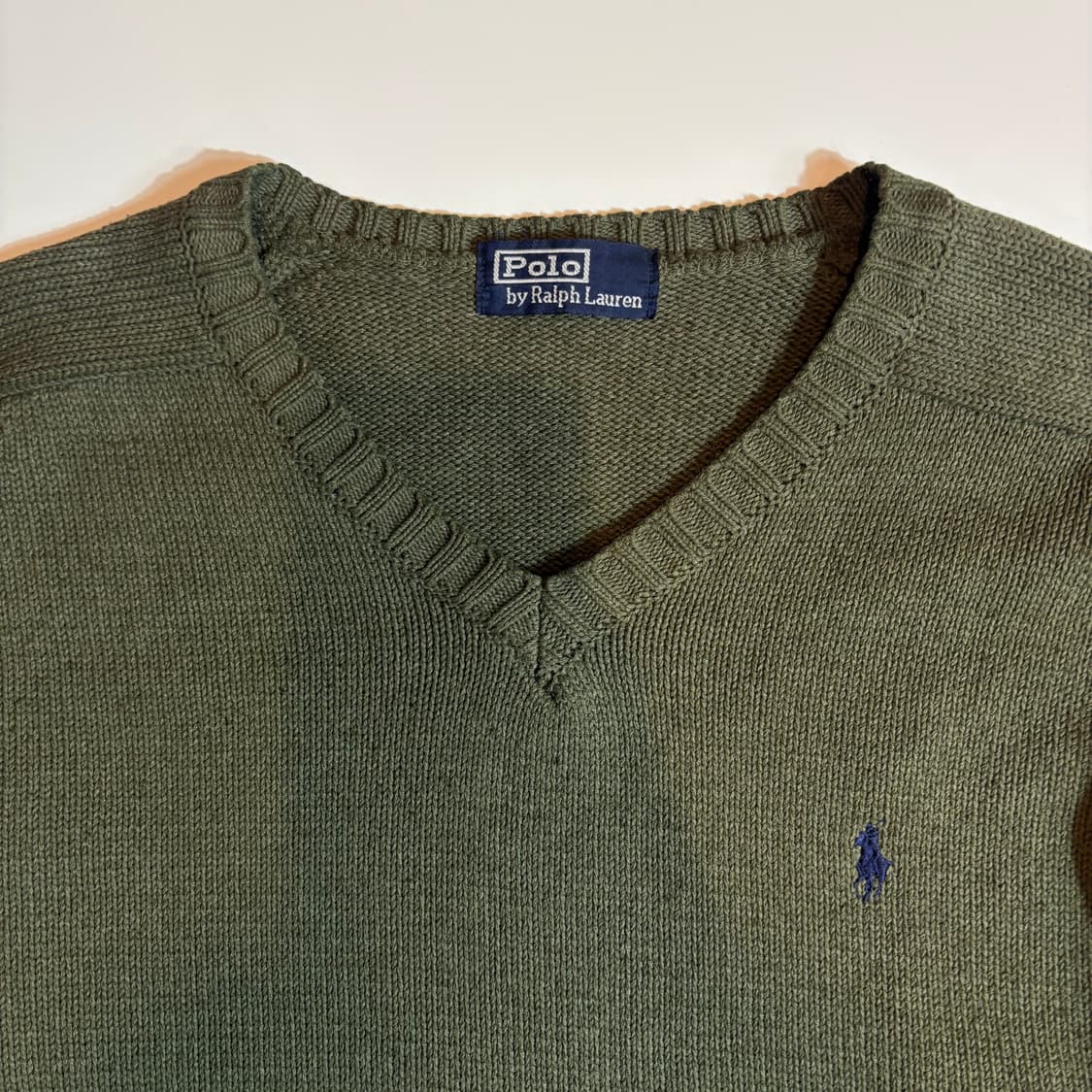 폴로 랄프로렌 올리브 브이넥 니트 상품이미지3