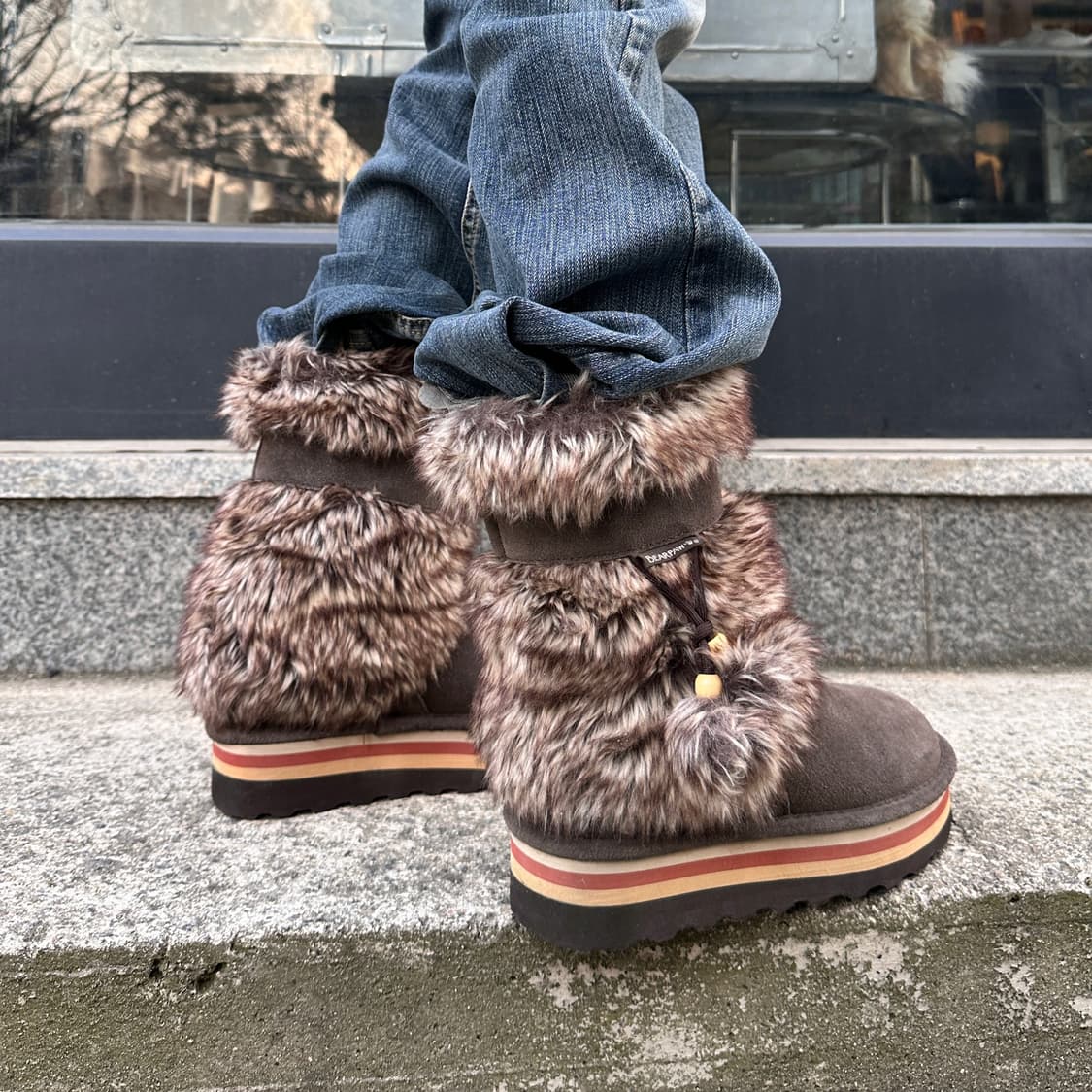 00s BEARPAW 스웨이드 퍼 트림 어그 부츠 상품이미지9
