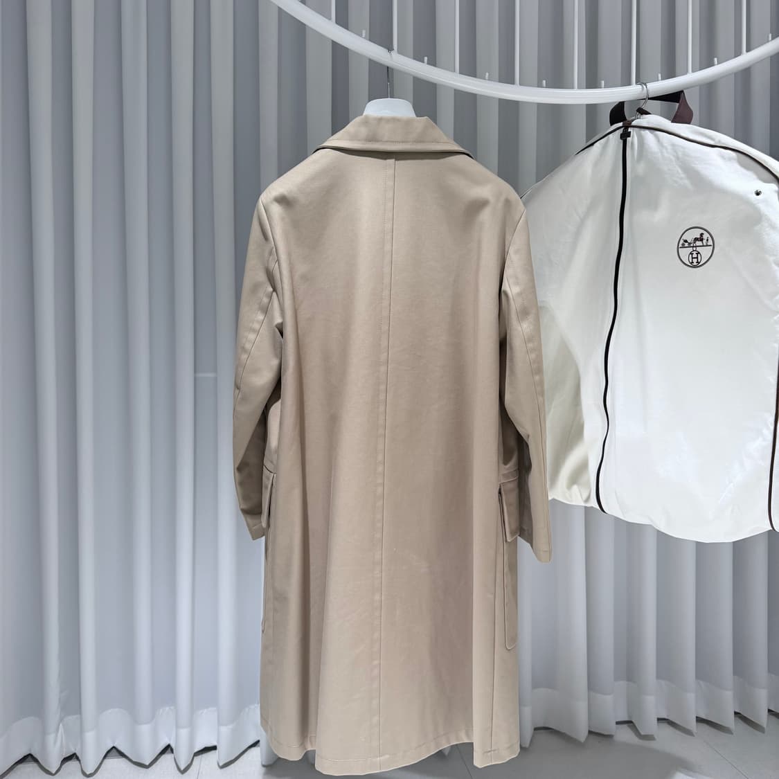 (S+급/48) / 에르메스 코튼 롱코트 베이지 상품이미지7