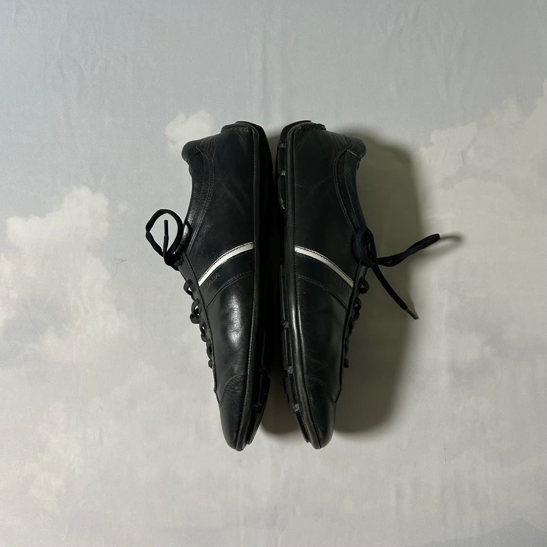 Prada sports leather sneakers dark navy 상품이미지4