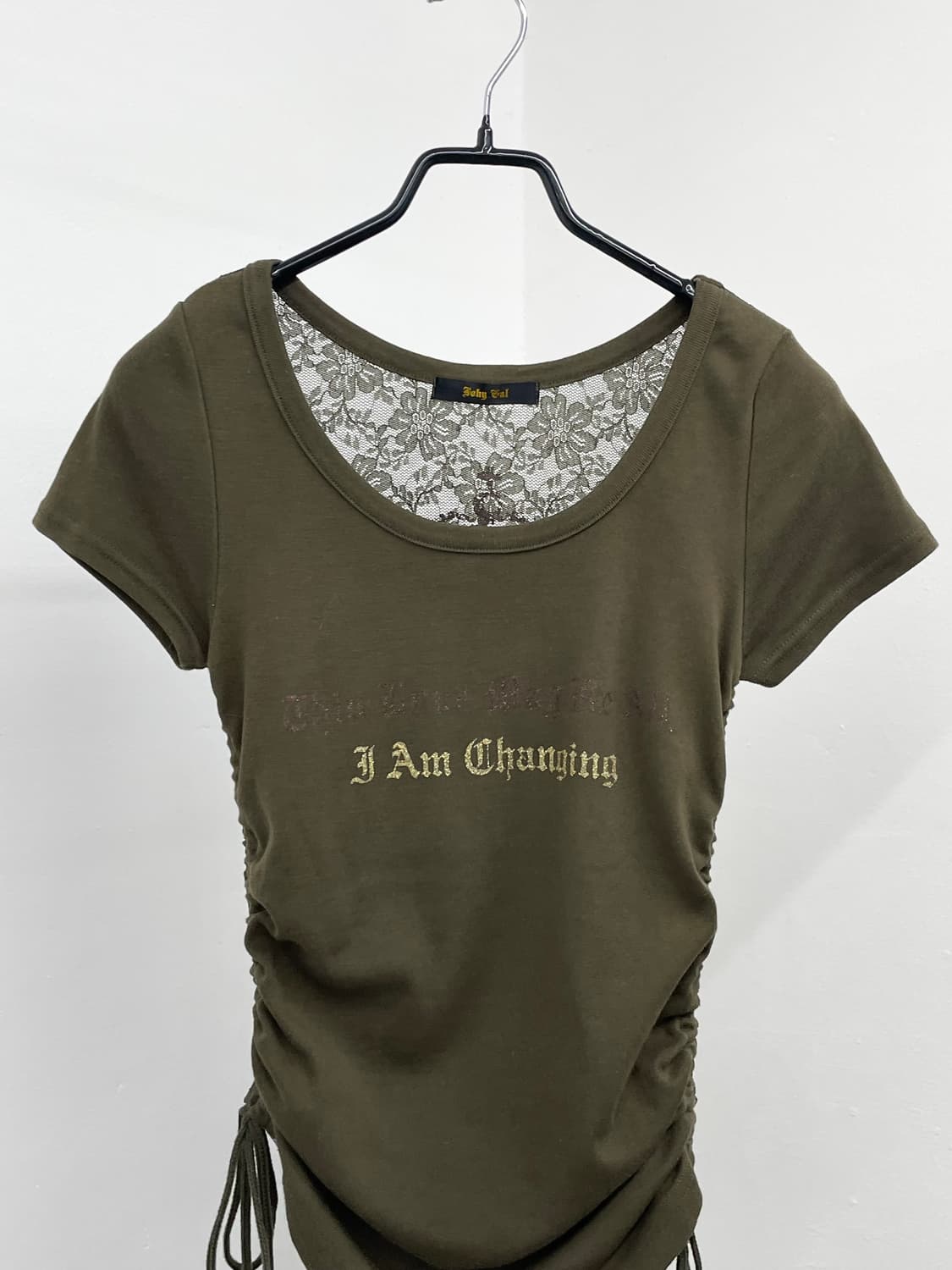 y2k 그런지 셔링 레이스 탑 상품이미지7