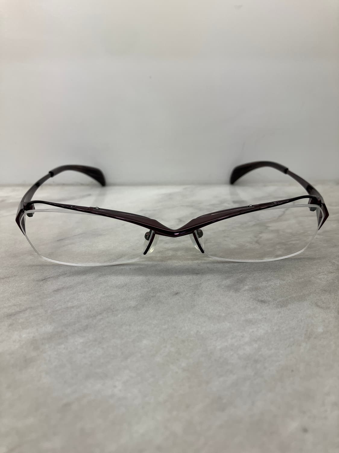 B50 자포니즘 JAPONISM 유광 와인 반무테 캣아이 메탈테 안경 상품이미지6