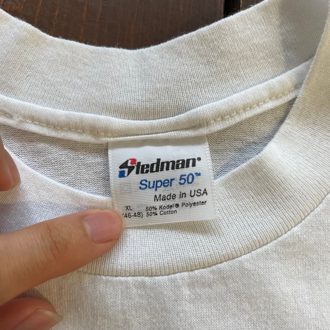 90‘s 미국 제조 빈티지 화이트 프린팅 반팔티 상품이미지7