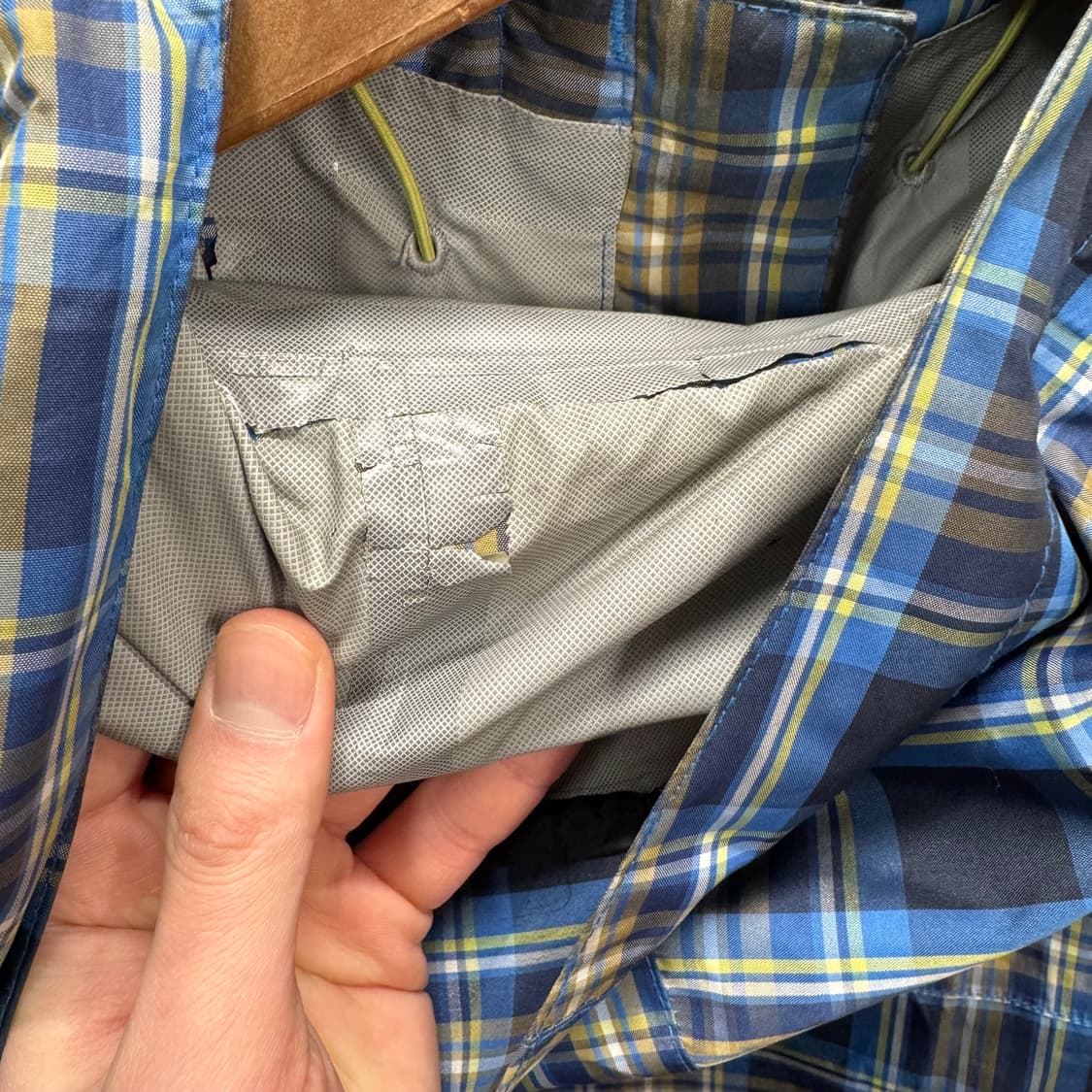 컬럼비아 옴니테크 타탄 체크 후드 마운틴 파카 블루 블랙 상품이미지10