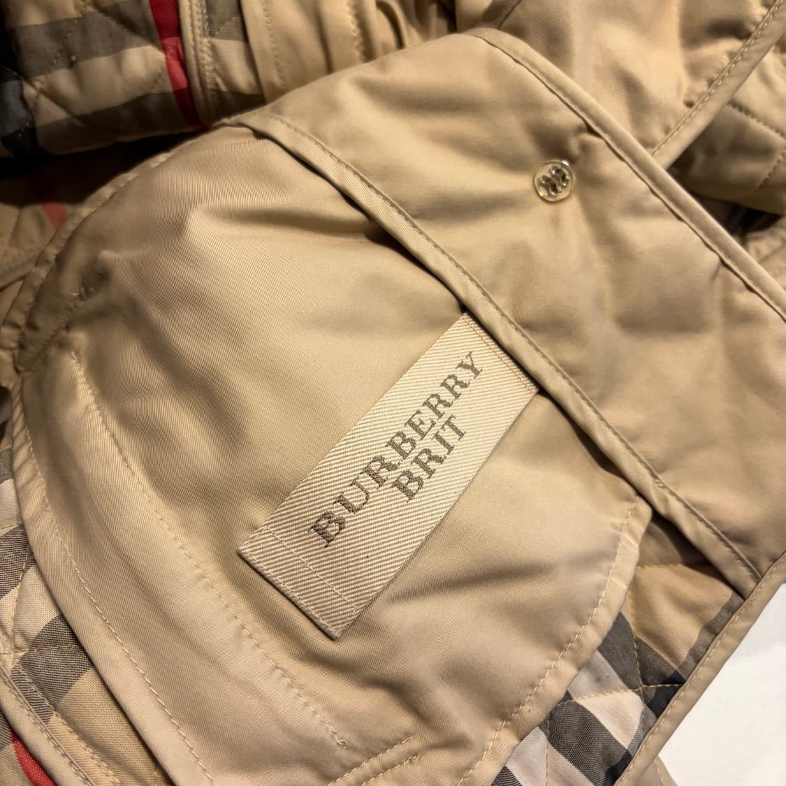 [M] 버버리 퀼팅 버튼 자켓 베이지 D498 상품이미지8