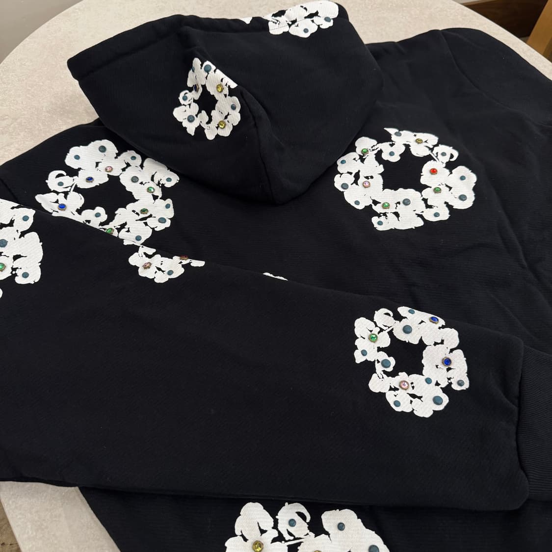 데님티어스 라인스톤 후드집업 블랙 상품이미지6