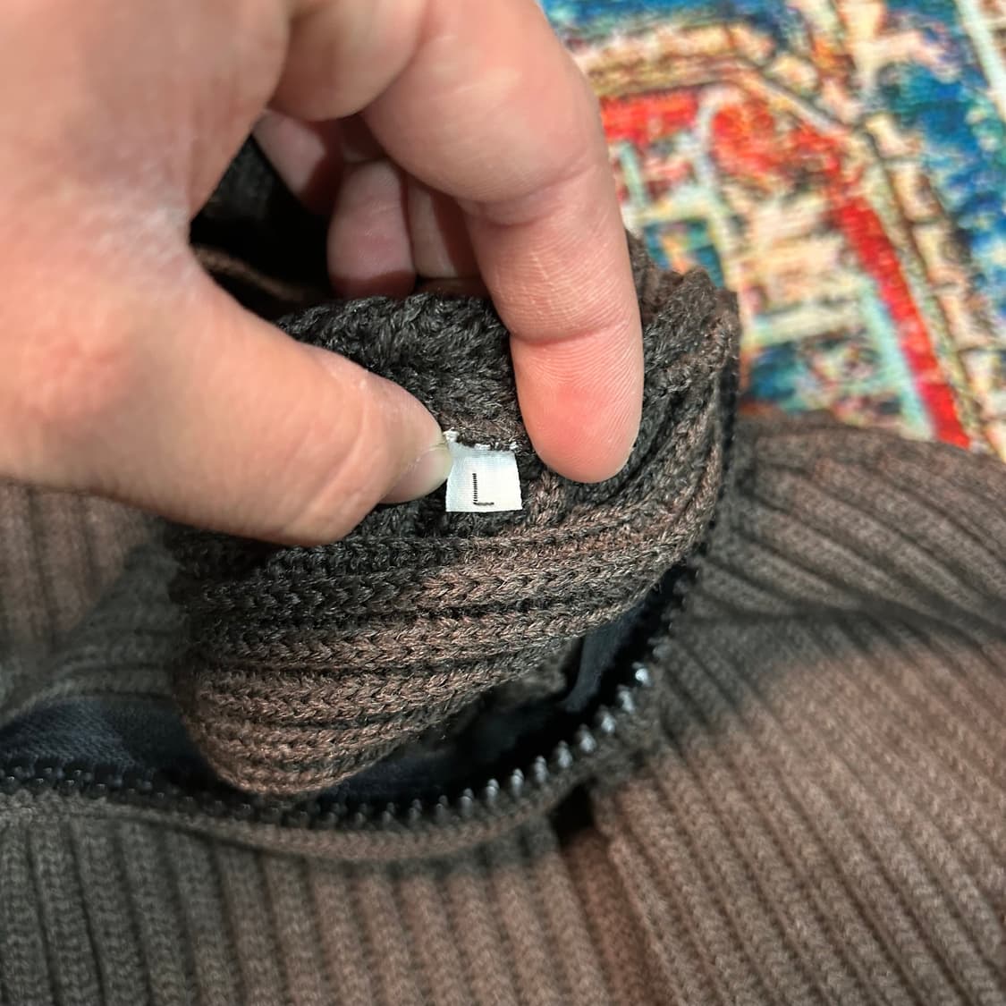 [XL] 00s 스톤아일랜드 하이넥 니트 집업 상품이미지4