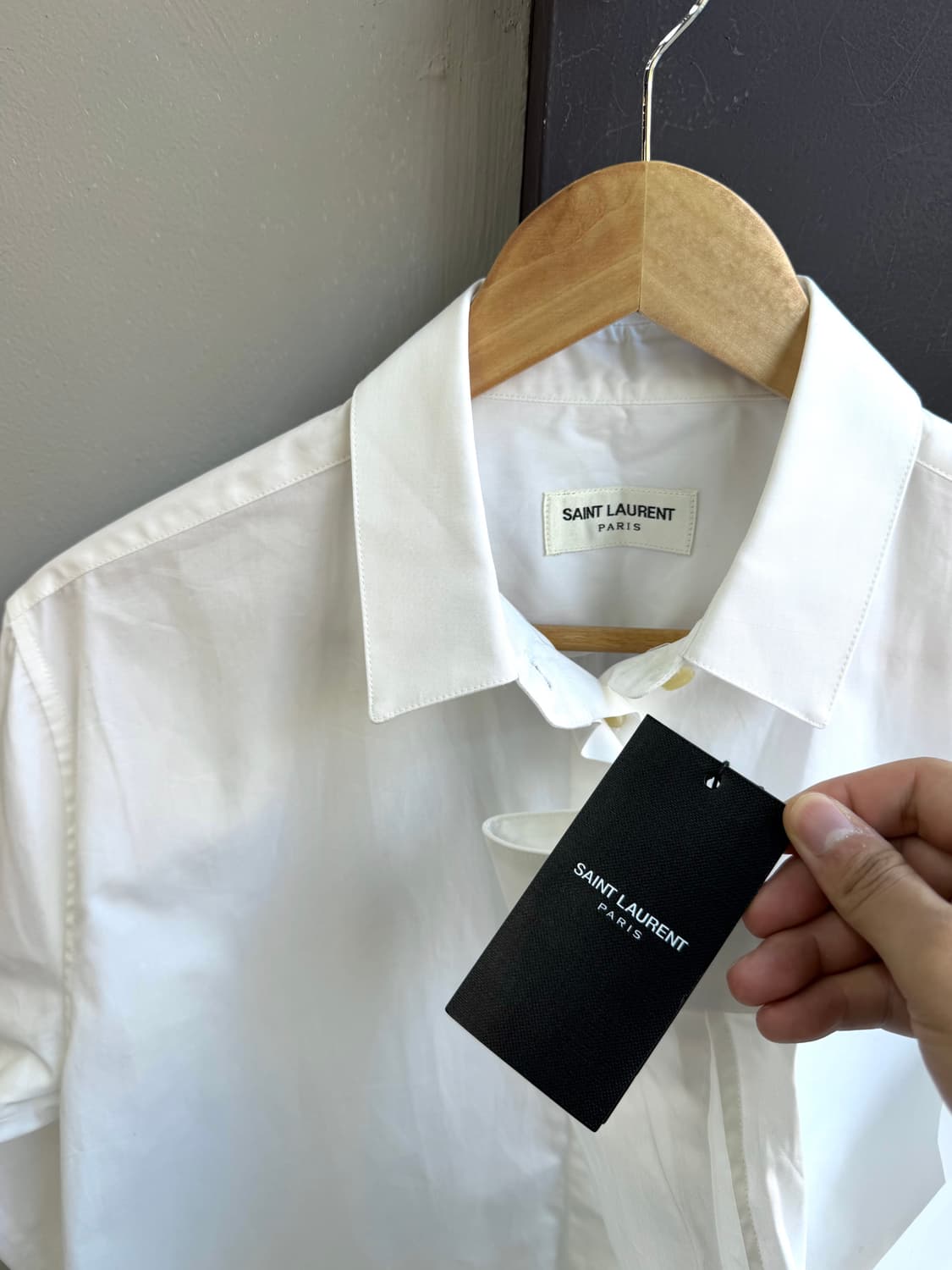 38/ 생로랑 코튼 포플린 화이트 셔츠 (새상품) 상품이미지6