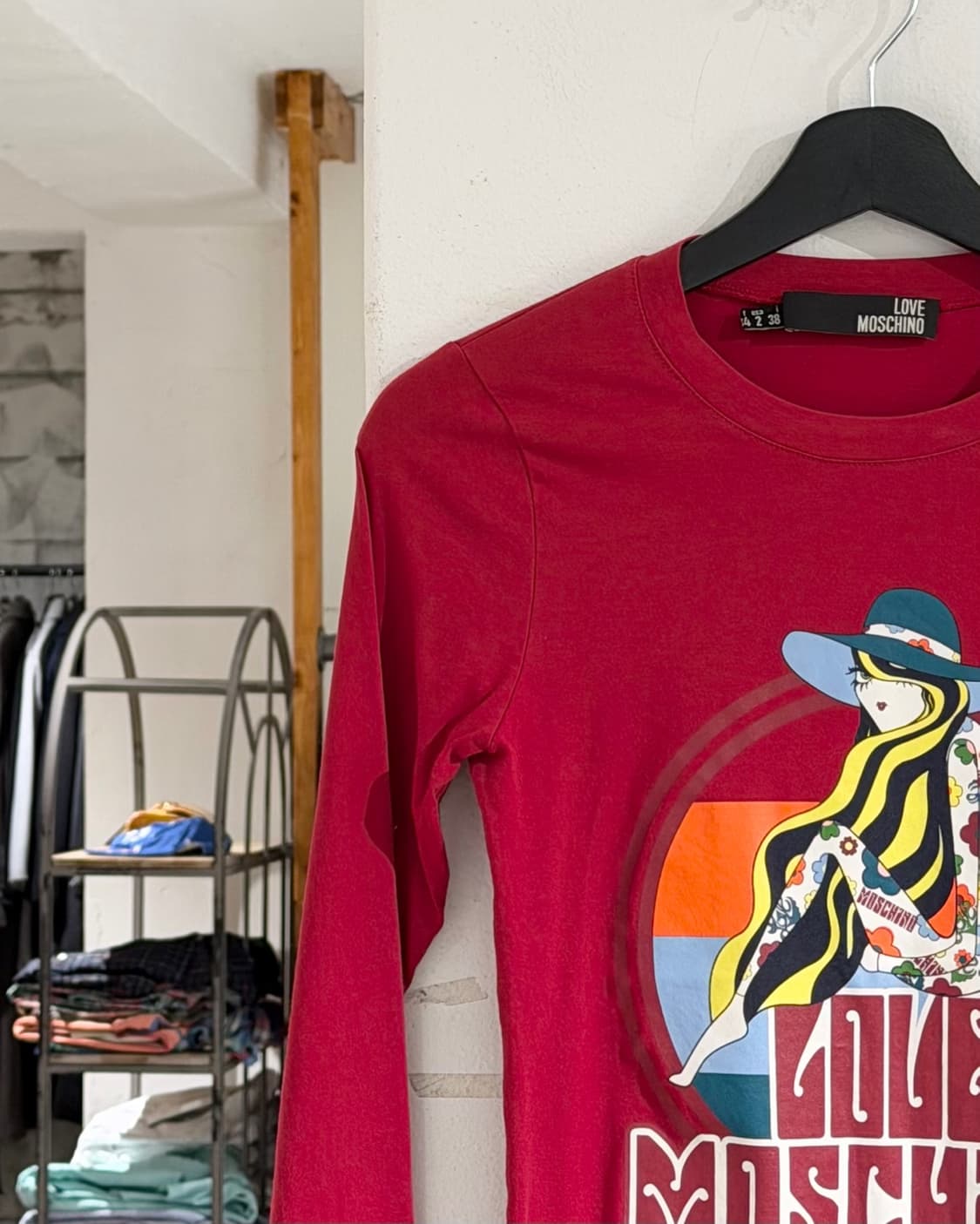 모스키노 레드 러브모스키노 프린팅 티셔츠 상품이미지2