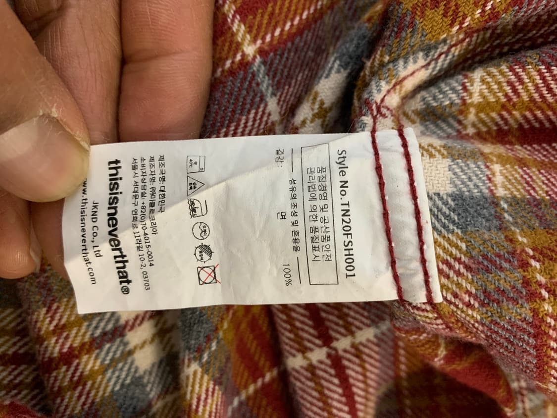 디스이즈네버댓 레드 체크 셔츠 L 상품이미지4