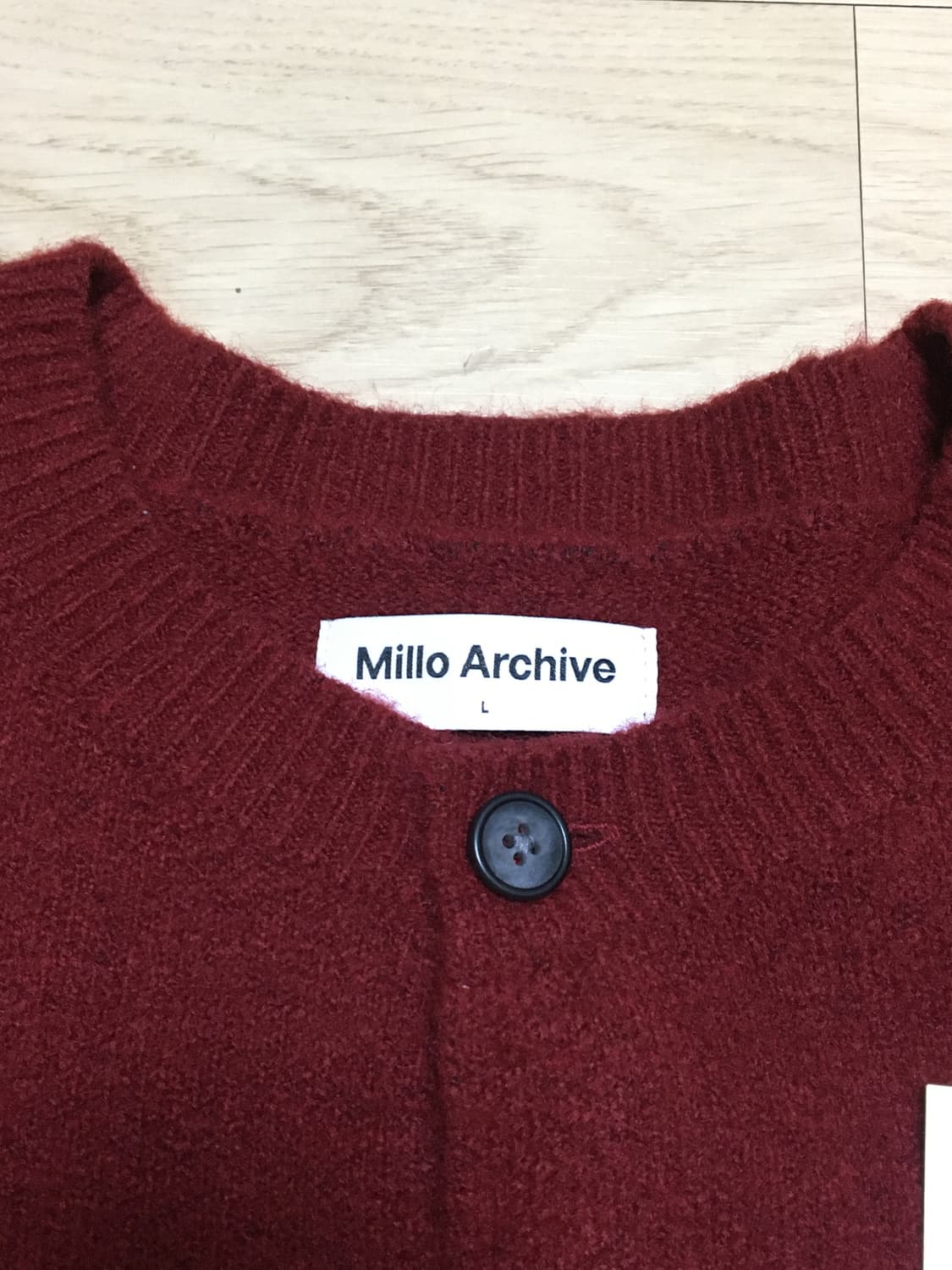 [L] 밀로아카이브 크롭 가디건 레드 상품이미지3