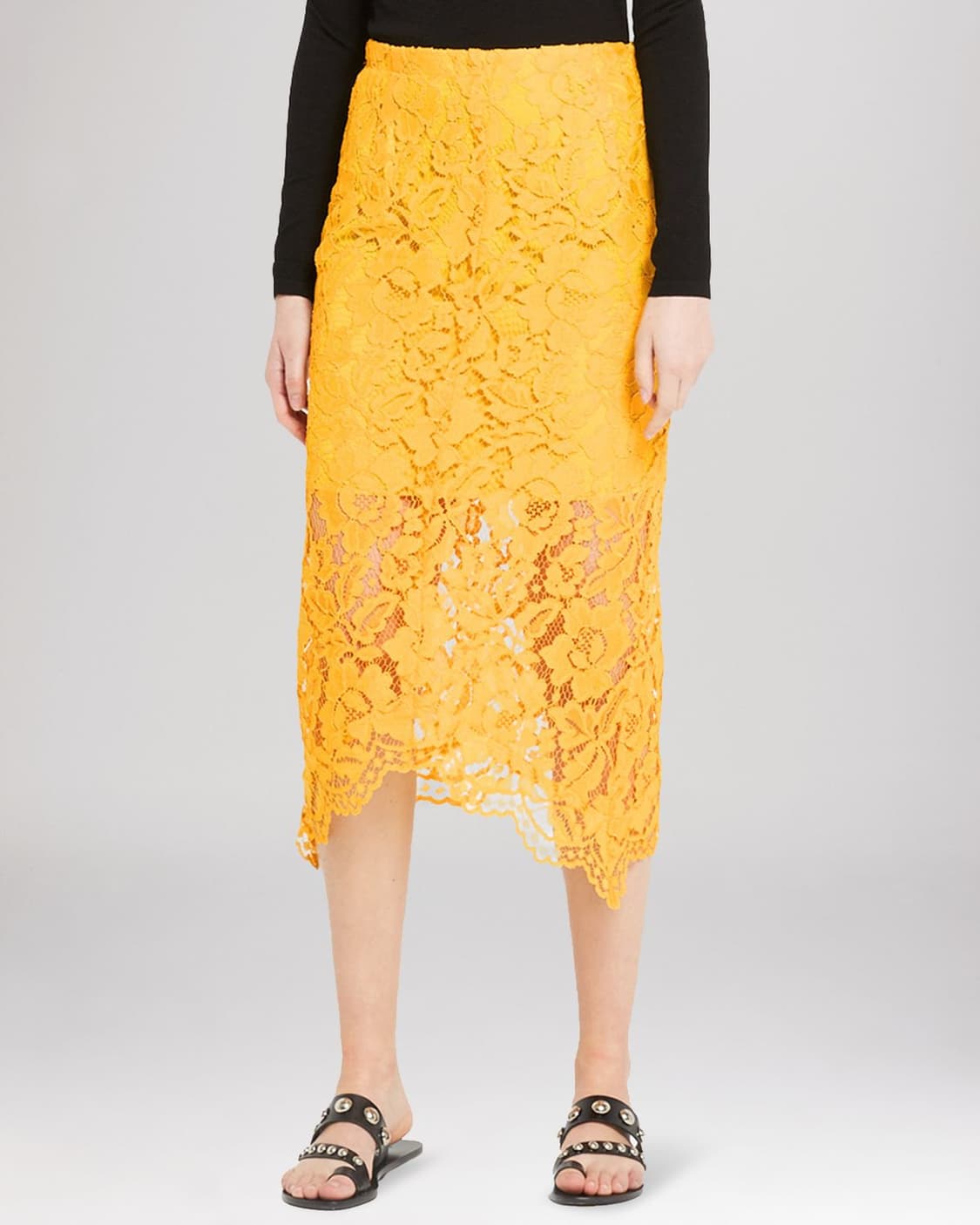 산드로 펀칭레이스 밴딩 스커트 언발란스 치마 (25인치쯤) 상태최상 상품이미지1