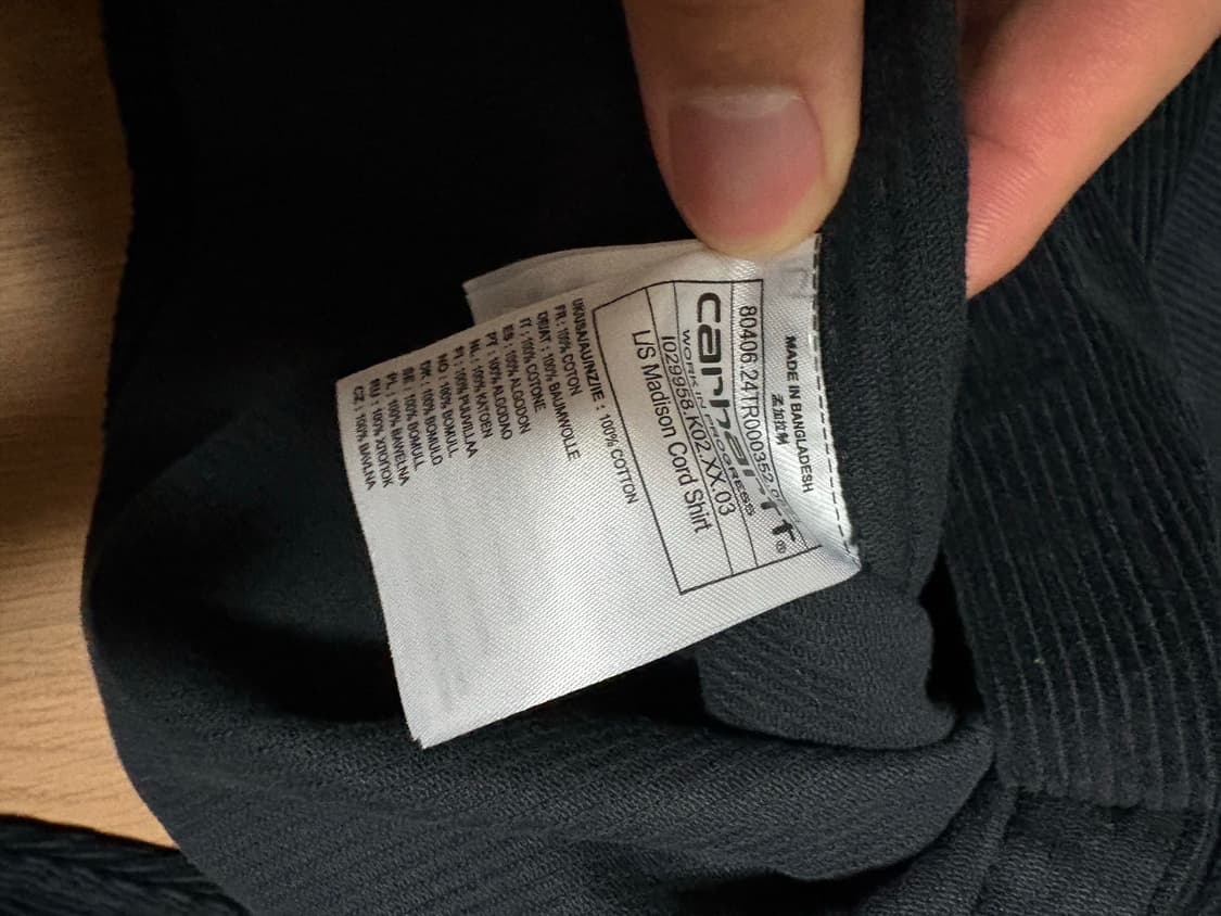 칼하트 메디슨 셔츠 Madison cord shirt 상품이미지6