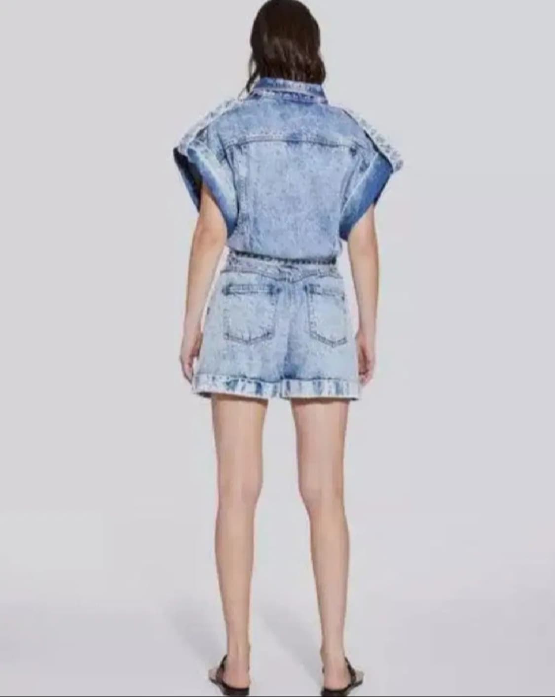 이로 데님 점프수트 44~55사이즈 상품이미지3