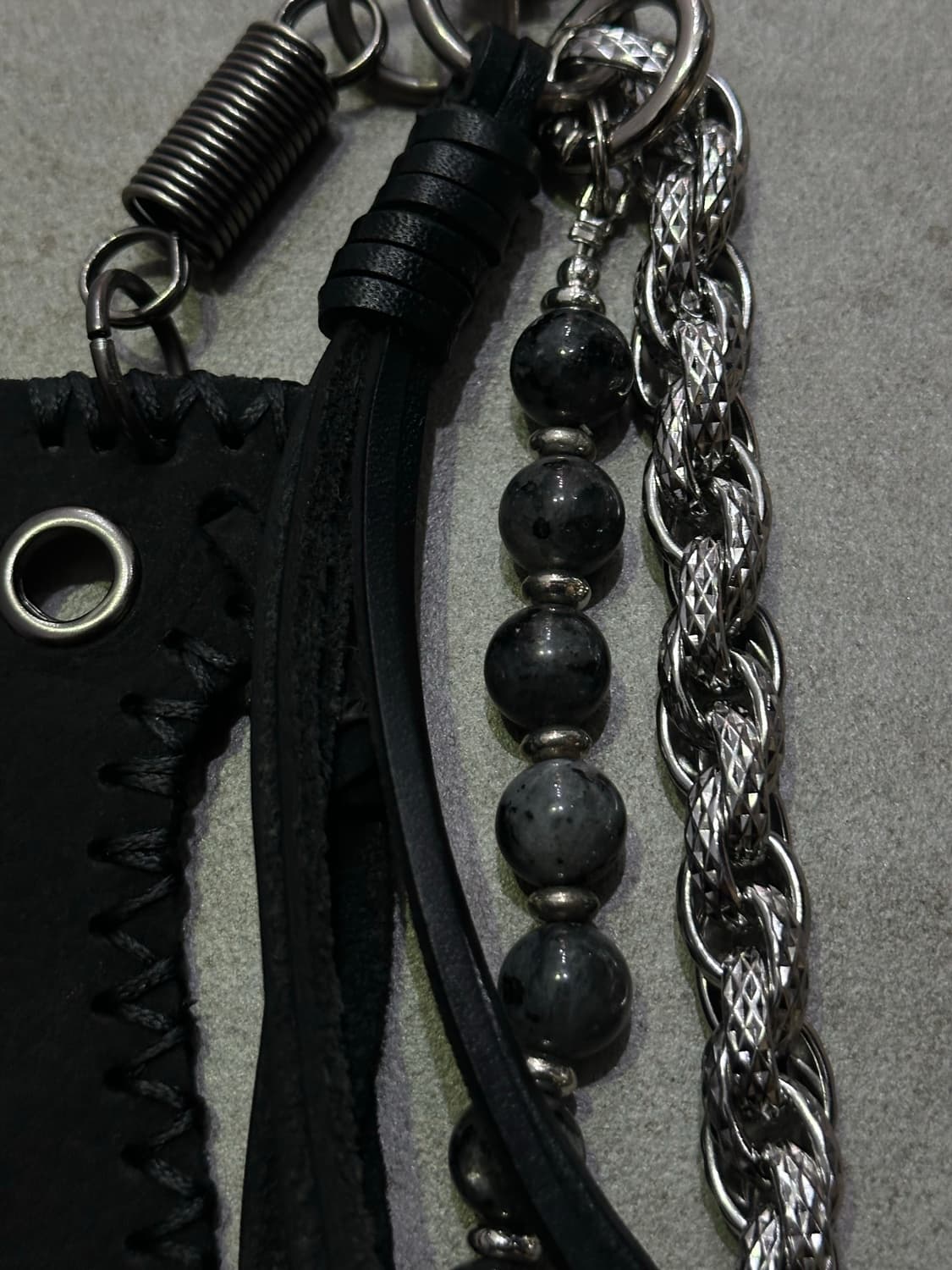 New🖤Mixed leather - 믹스 레더 키체인BL 상품이미지3