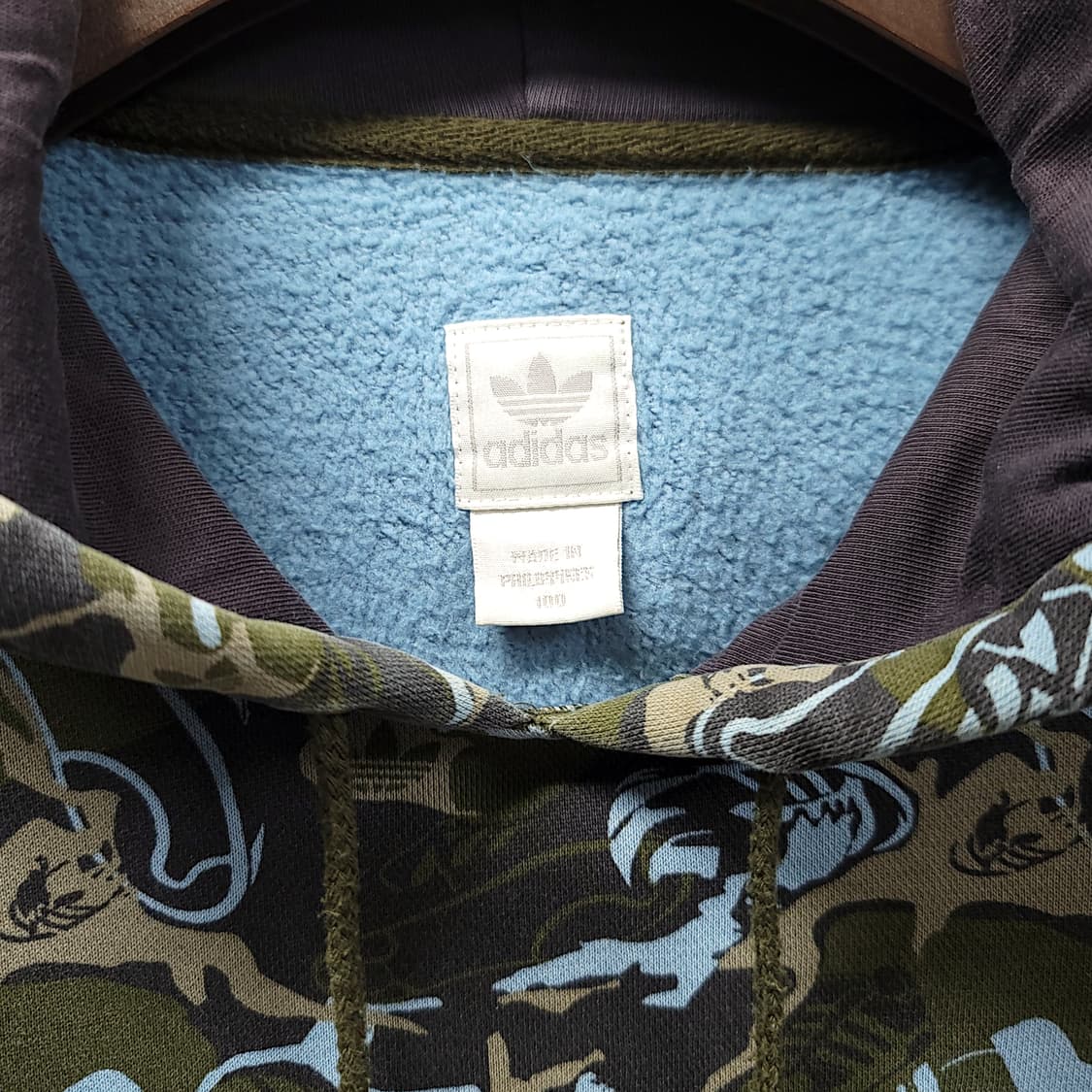 [100] 아디다스 카모플라쥬 파이어버드 올오버 기모 후드티셔츠 상품이미지8