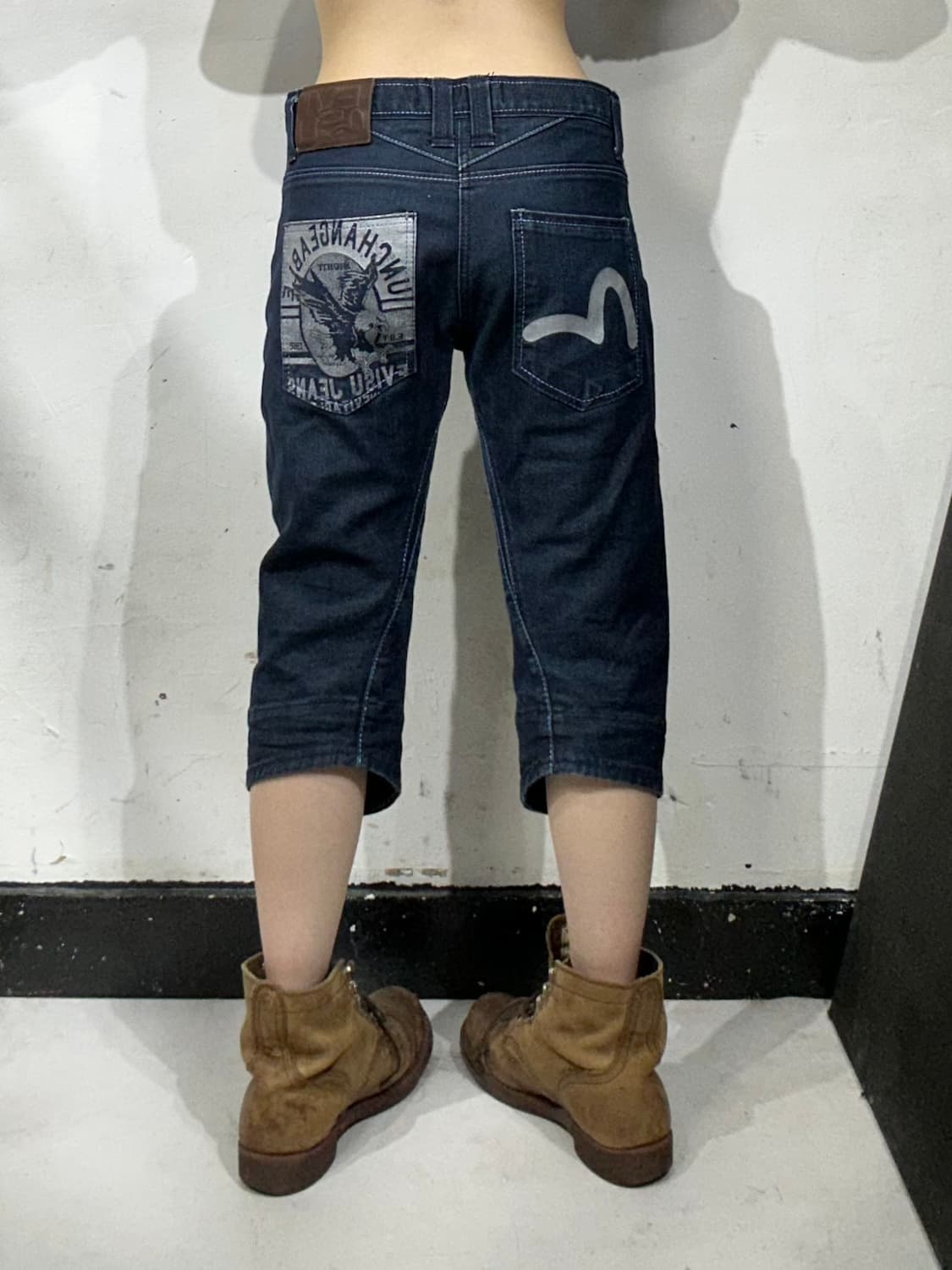 에비수 진청 데님 버뮤다 워크 반바지  상품이미지1