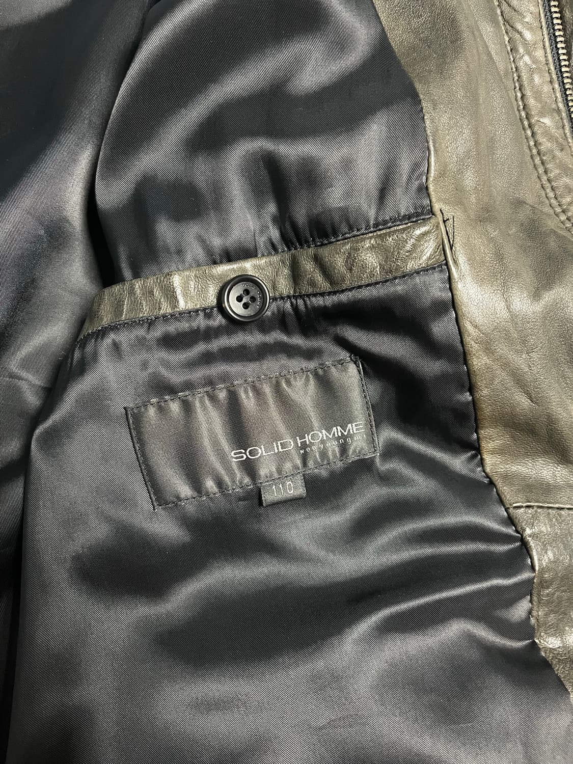 솔리드옴므 히든 후드 램스킨 가죽 자켓 다크 브라운 XL 상품이미지4