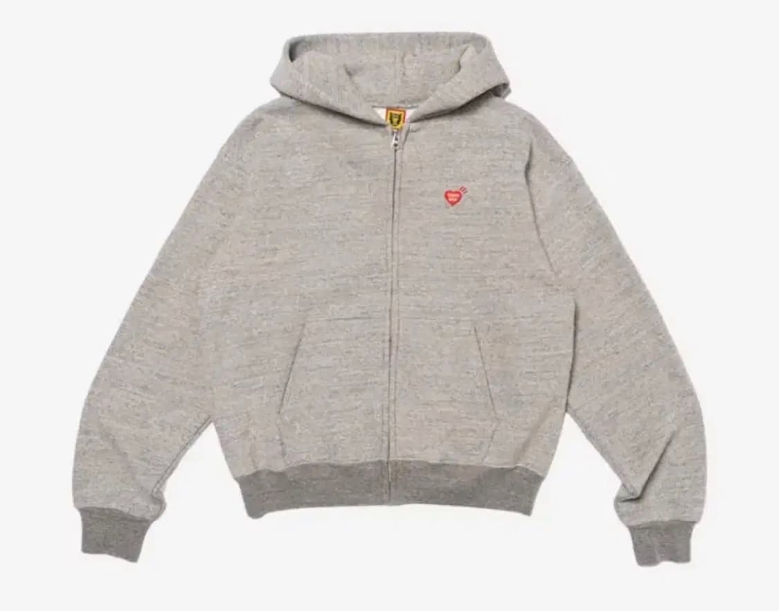 휴먼메이드 기모 후드집업 그레이 사이즈 S 상태 S급 상품이미지2