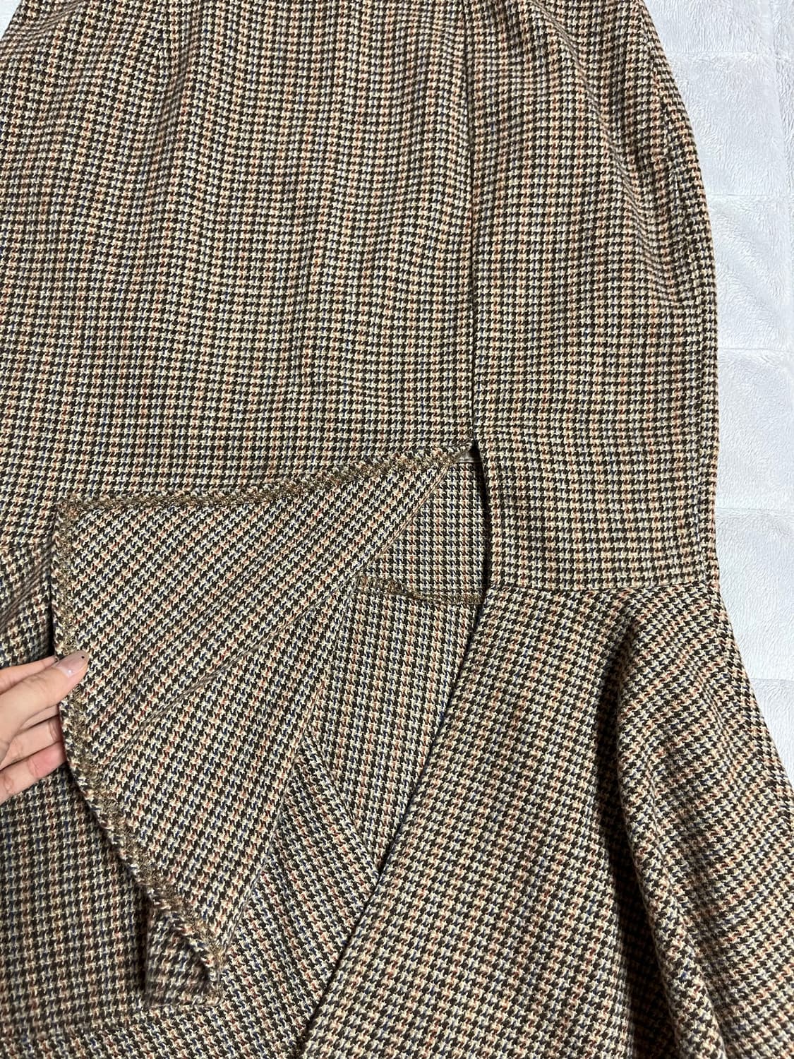 (구매가 8만원) 머메이드 슬릿 체크 모직울스커트 상품이미지3