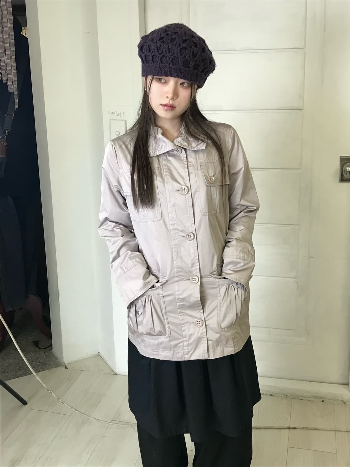 베이비 핑크 포켓 코트 상품이미지4