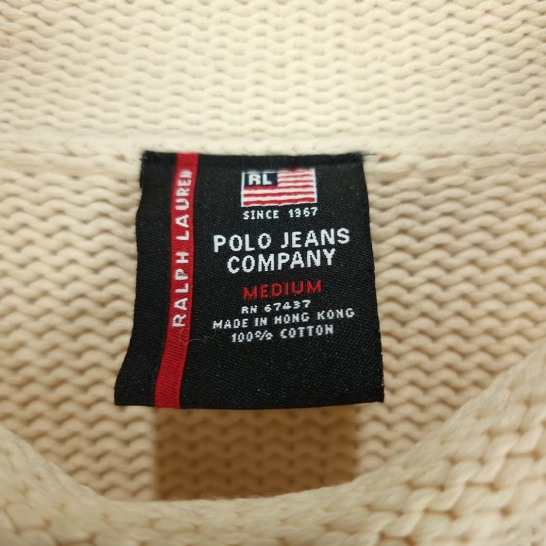 [폴로 진스 랄프로렌 ]빈티지 루즈핏 반폴라 니트 베이지 M19536 상품이미지7