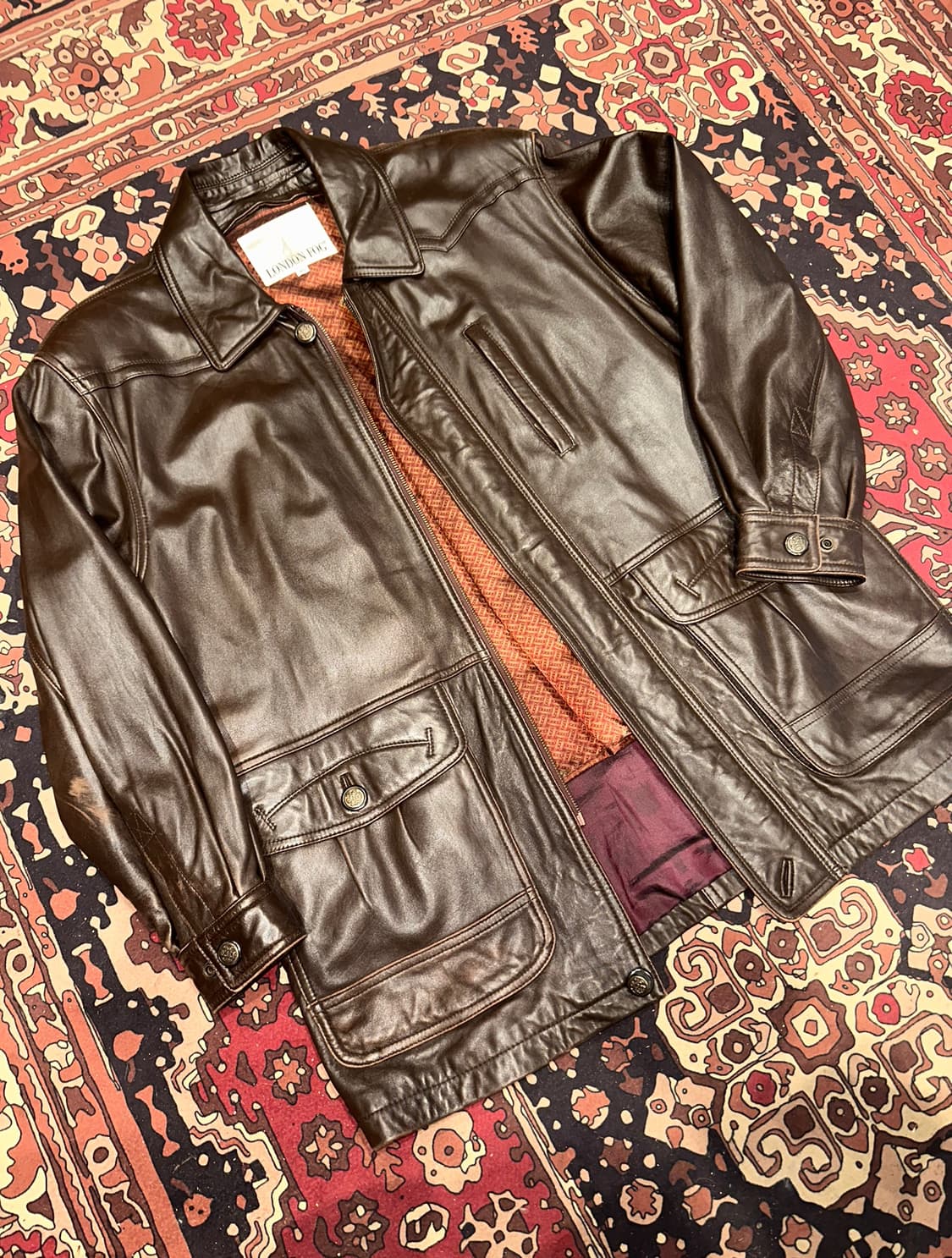 ( L ) 런던포그 가죽자켓 레더자켓 가죽카코트 가죽롱코트 가죽자켓 상품이미지4