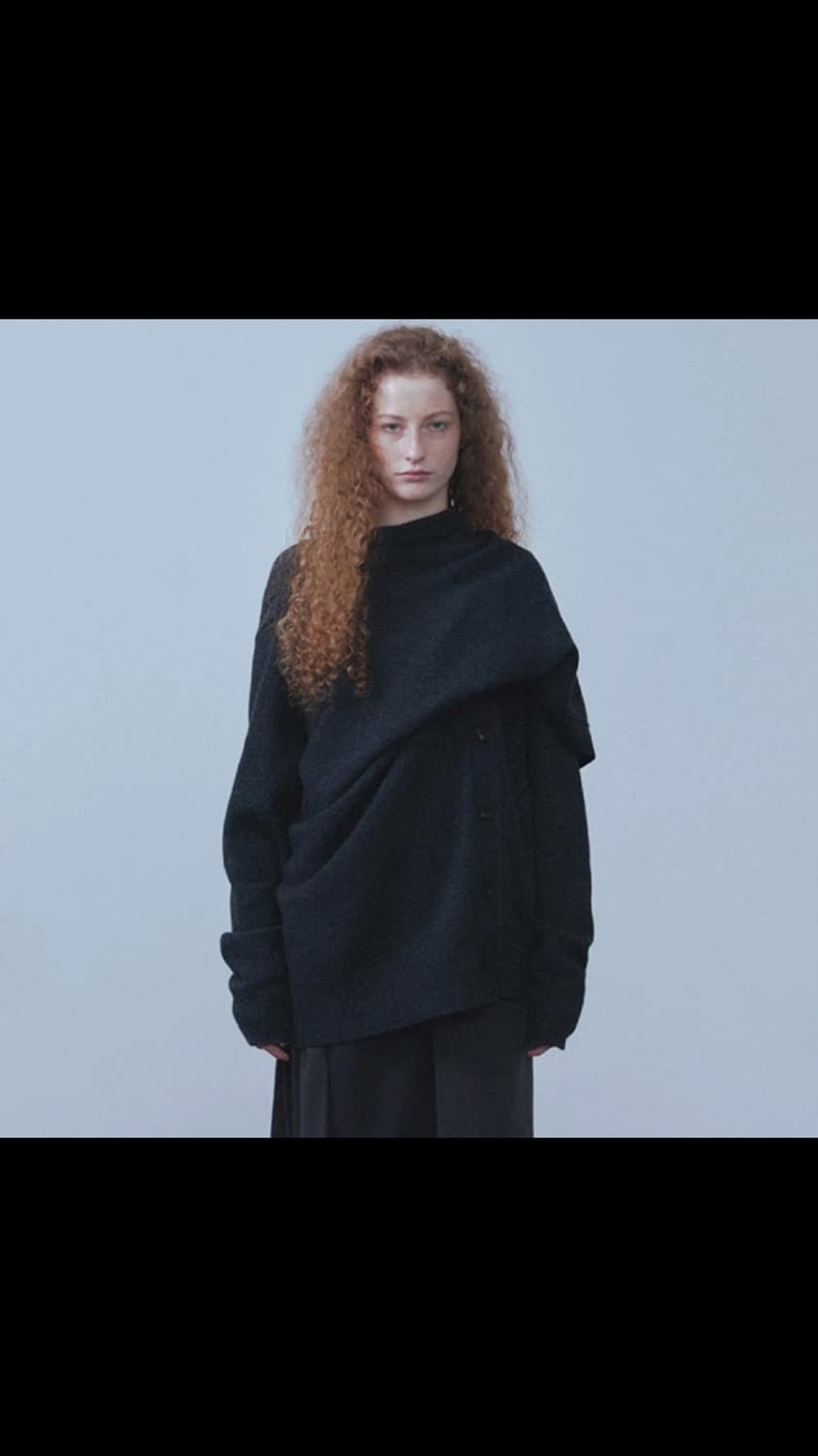 리포스 볼드 숄 가디건 Bold Shawl Cardigan 챠콜 상품이미지1