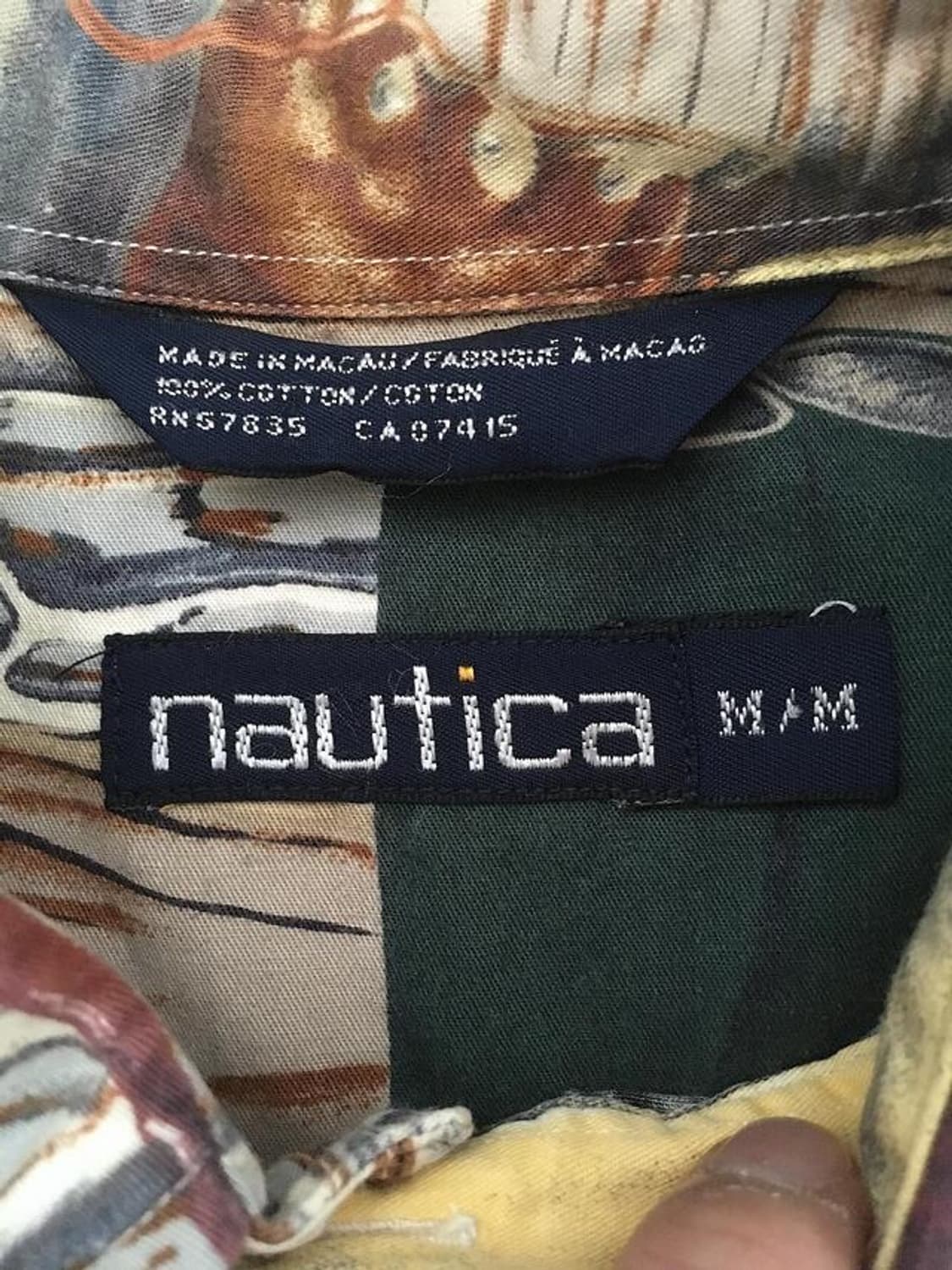 00s Old Nautica all-over printed shirts 상품이미지2