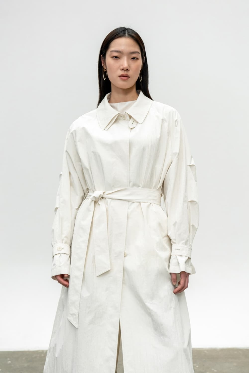 더블 칼라 래글런 트렌치 코트 offwhite S 상품이미지1