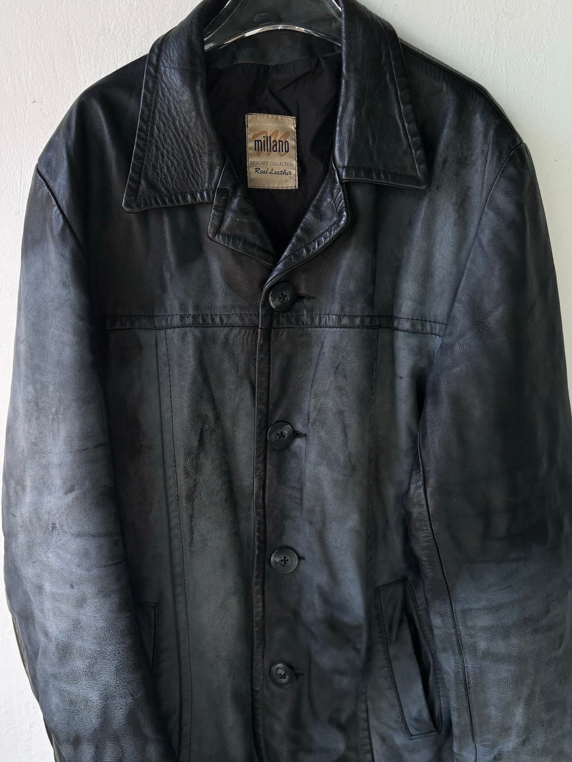 90s 이탈리안 리얼 레더 카코트 상품이미지9