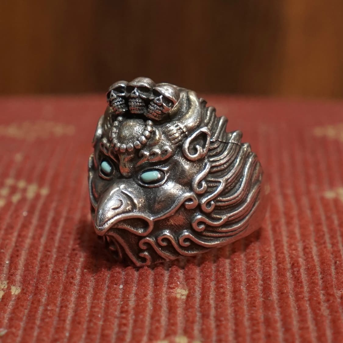 실버 925 스컬 디테일 반지 상품이미지1