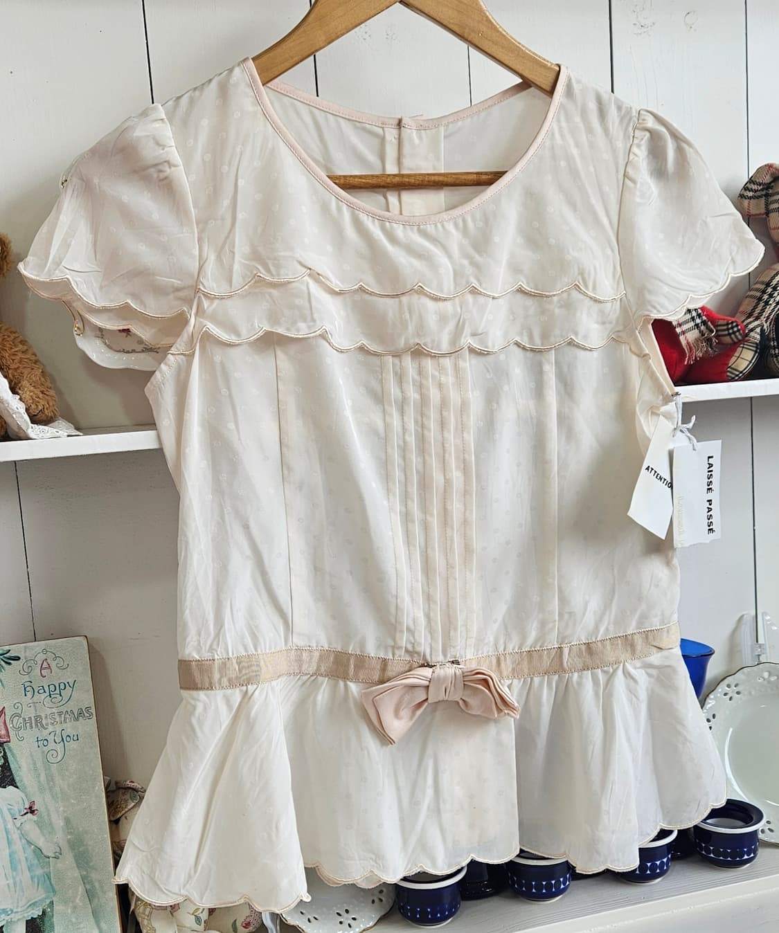 도트 리본 블라우스 상품이미지2