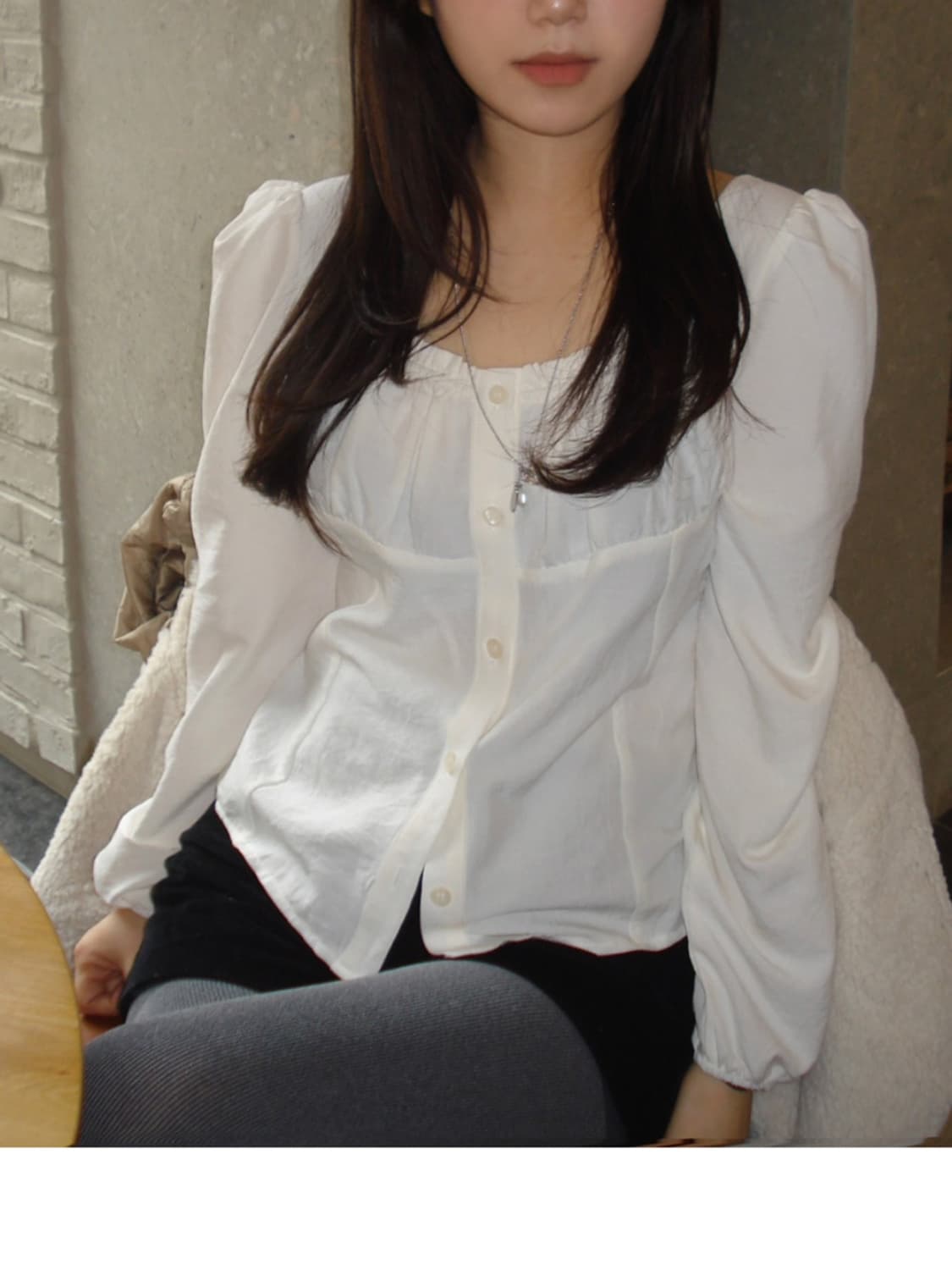 퍼프 블라우스(아이보리) 상품이미지1